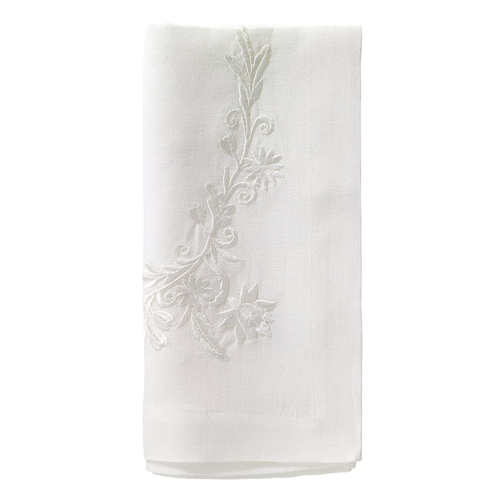 Bella Premium Linen Napkins - Set of 8 Off White Dinner Napkins for Formal Dining, Wedding, and Holiday Table Settings