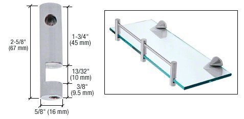 CRL Brushed Nickel Left Hand Rod Support - Heavy Duty Shower Curtain Rod Bracket for Bathroom, Kitchen, and Closet Organization