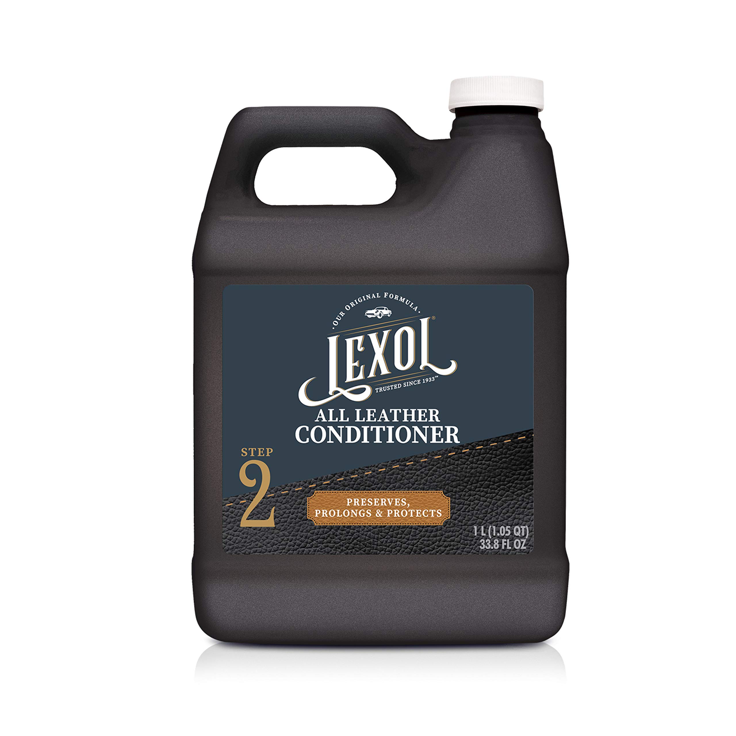 Lexol 1013 Leather Conditioner - 1 Liter Bottle | Premium Leather Care for Furniture, Car Seats & Bags | Restores & Protects Genuine Leather