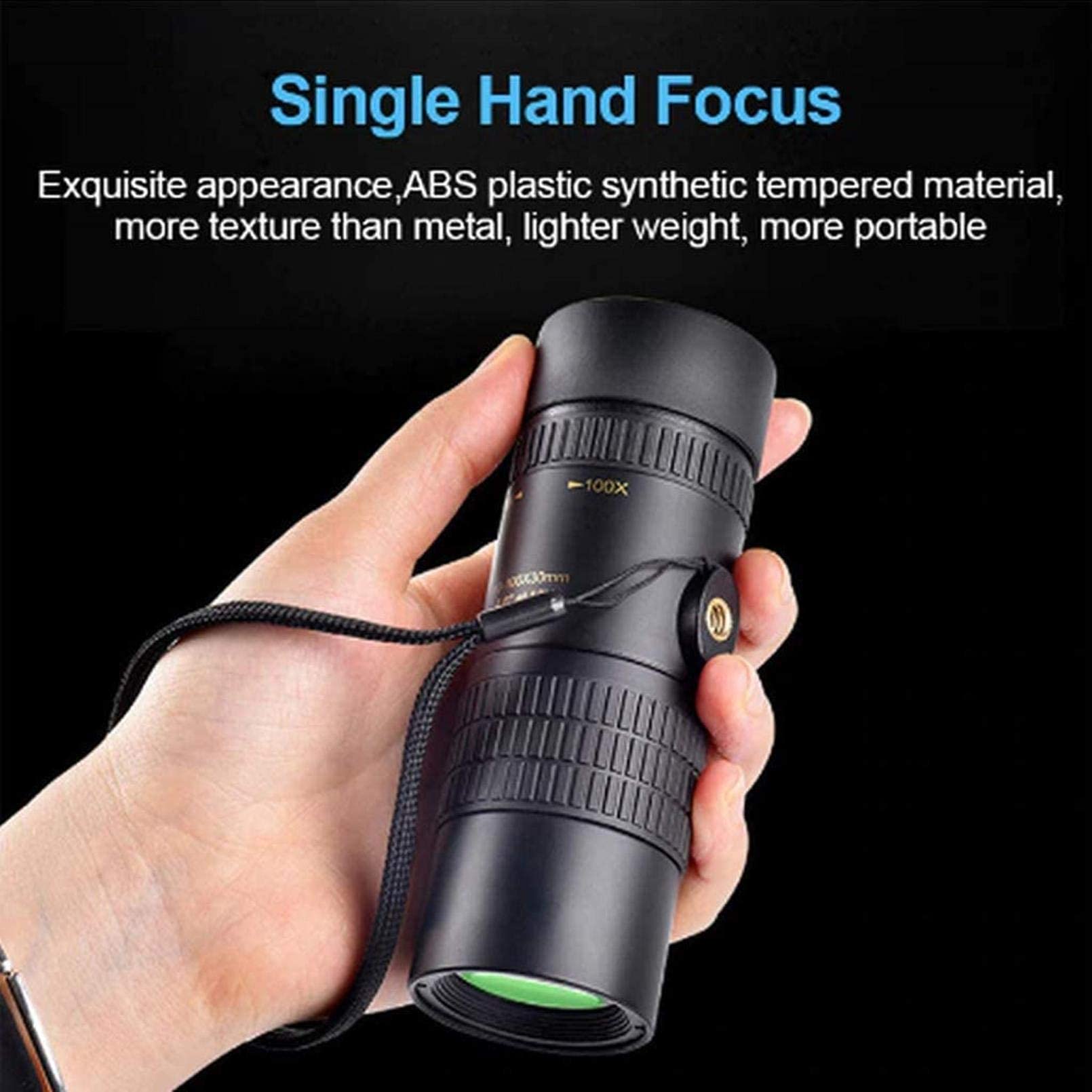 12X50 High Power HD Monocular Telescope with Tripod & Universal Phone Clip - BAK4 Prism, Waterproof for Bird Watching, Hunting, Hiking & Outdoor Adventures - Compatible with Smartphones for Stargazing & Nature Observation