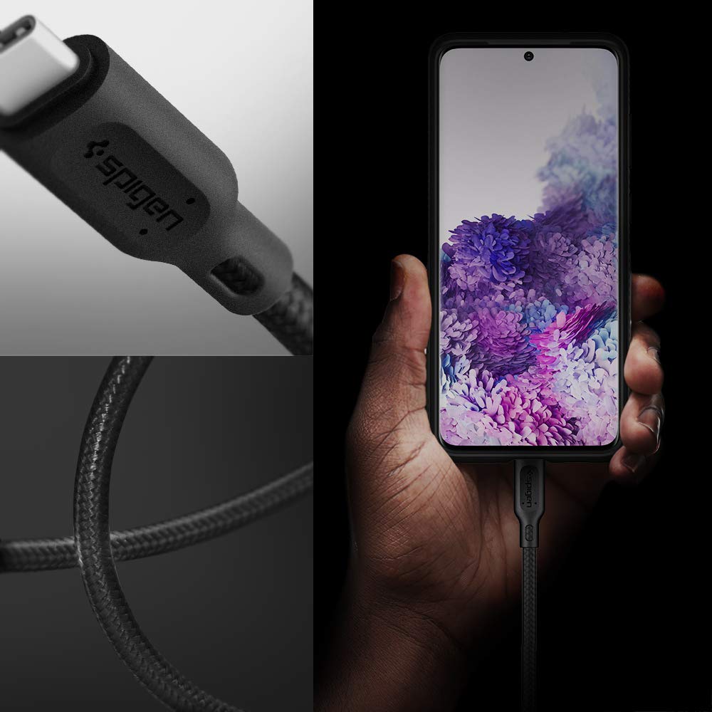 Spigen DuraSync USB C to C 3.2 Gen 1 Cable - 100W Fast Charging & 5Gbps Data Transfer - E-Mark Certified 1M Braided USB-C Cable for MacBook, iPad, Galaxy, Huawei, Pixel - Perfect for Home, Office & Travel Charging