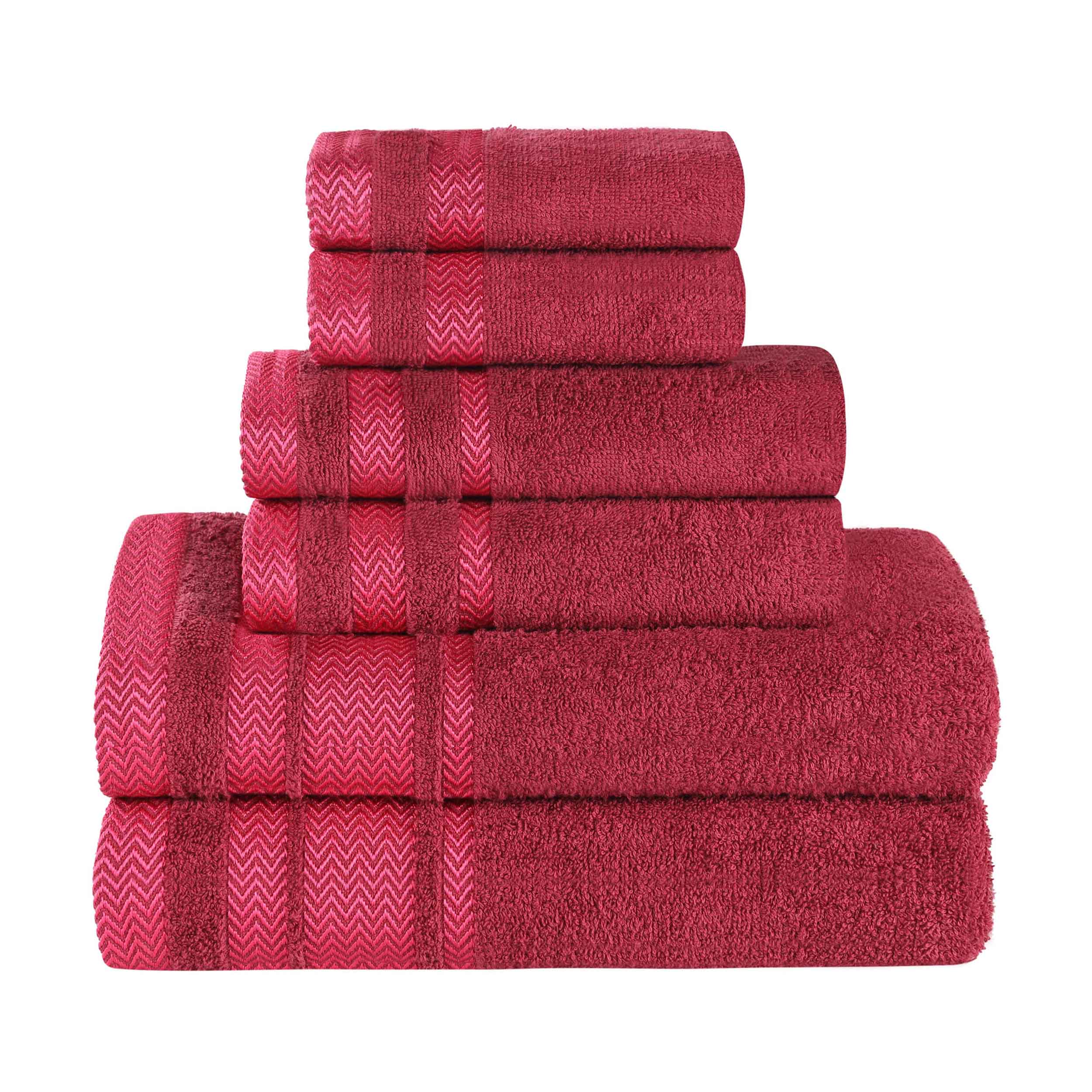 Premium 6-Piece Cotton Towel Set - Medium Weight, Soft & Absorbent Bath Towels for Spa, Gym, or Home Use - Hays Brand