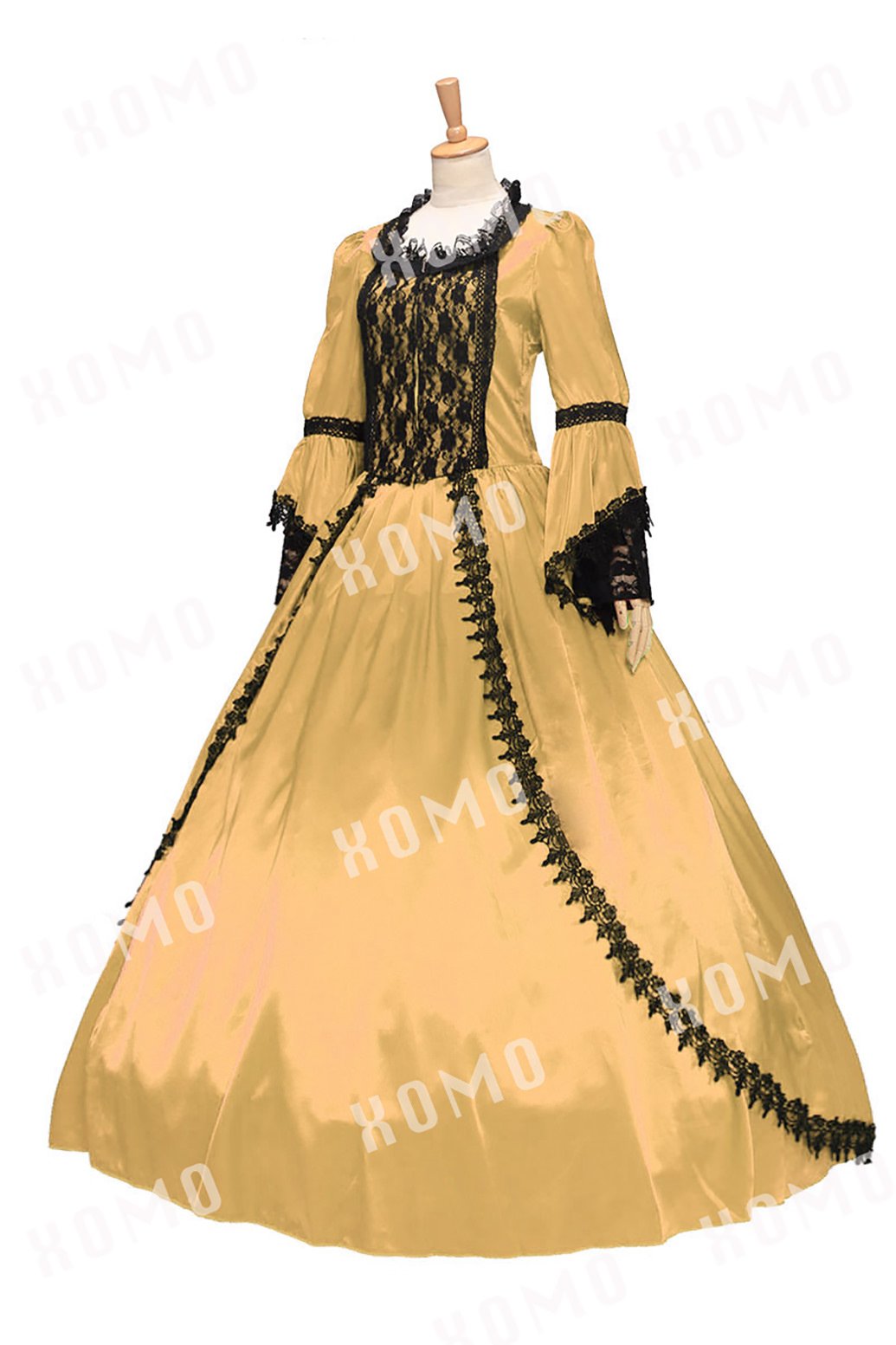 Marie Antoinette Vintage Gothic Victorian Wedding Dress Gown - Elegant Lace Bridal Gown for Gothic, Steampunk & Renaissance Weddings