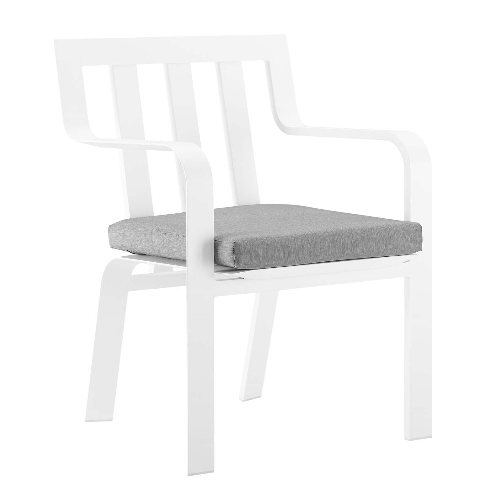 Baxley Stackable Outdoor Patio Aluminum Dining Armchair - Weather-Resistant Garden Chairs for Poolside, Backyard, and Restaurant Use