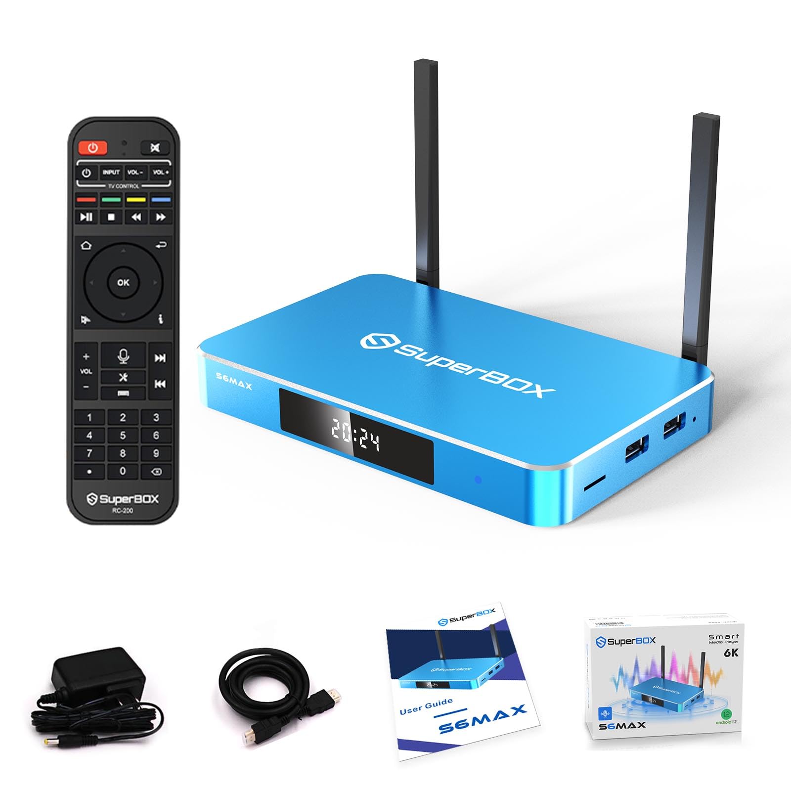 S6 MAX Android TV Box - 6K UHD Streaming Media Player with Voice Remote, Quad-Core Processor, 4GB RAM, 32GB Storage - Perfect for Netflix, Hulu, Prime Video & Home Theater Entertainment