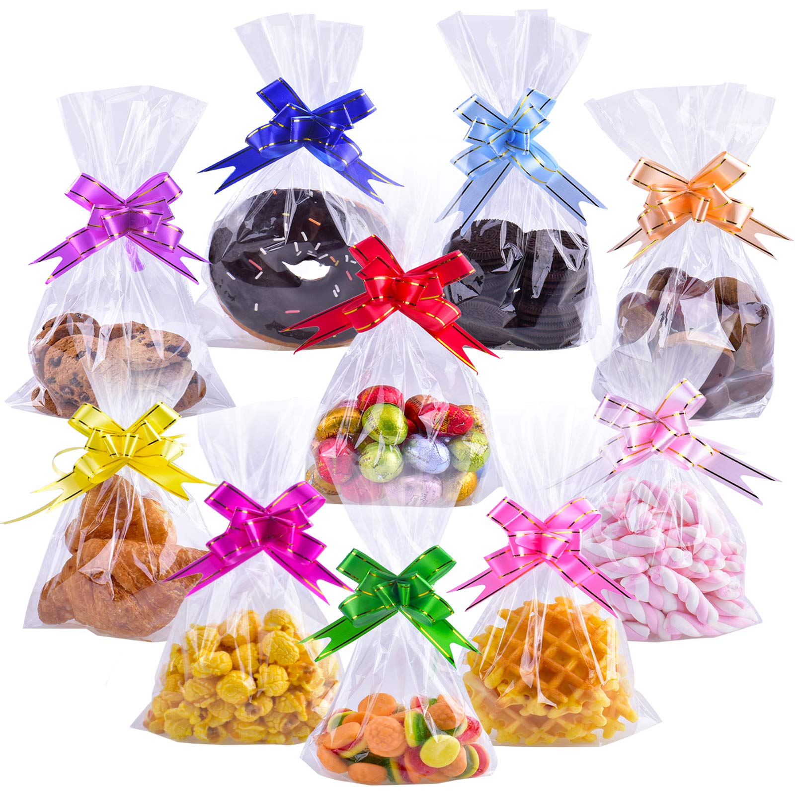 100PCS Clear Resealable Cellophane Treat Bags 6