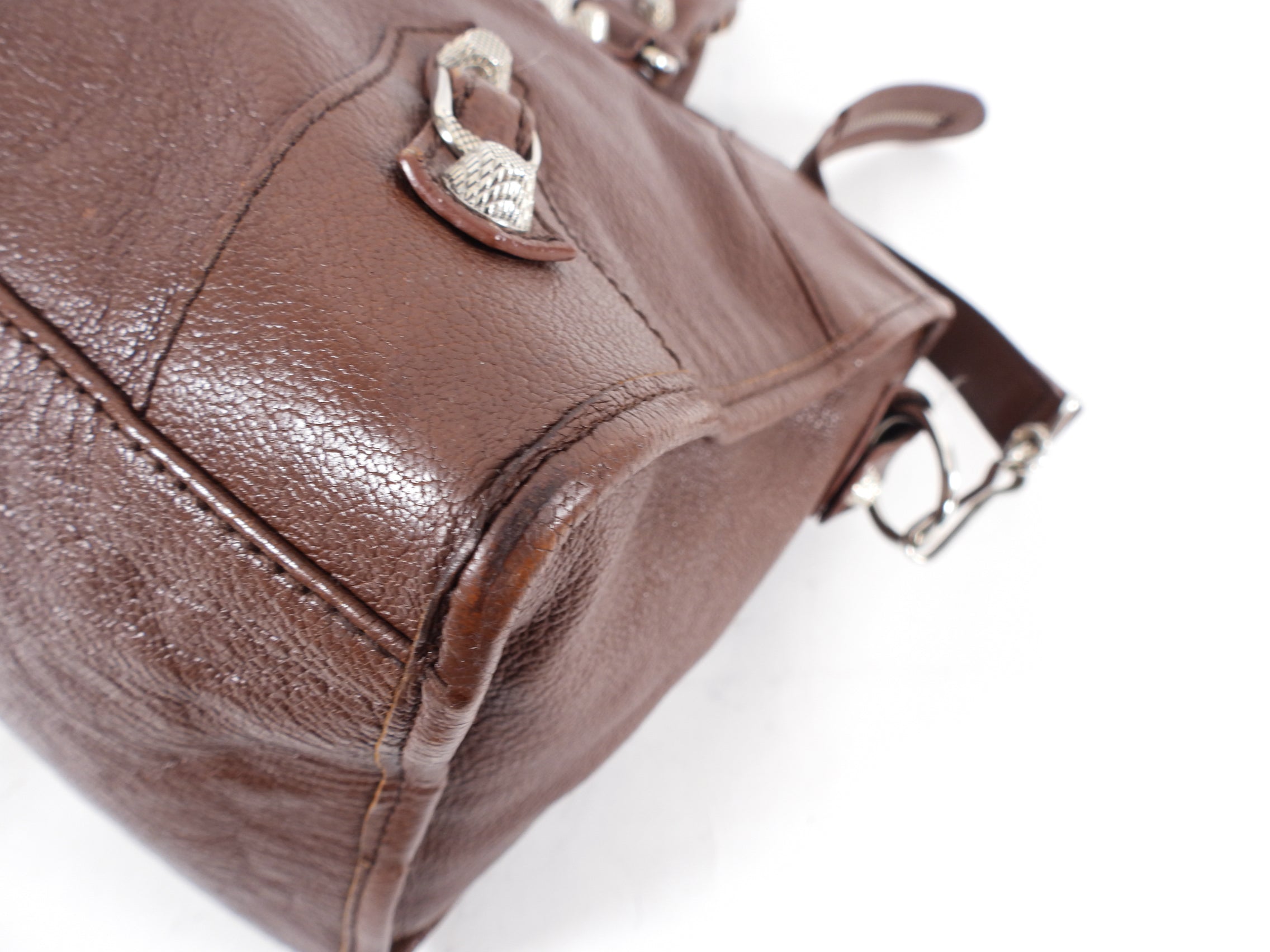 Balenciaga Chocolate Brown City Bag with Silver Hardware - Stylish Crossbody Purse for Women, Perfect for Daily Use, Work, and Travel