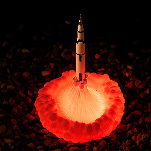 3D Printed Space Shuttle Night Light - NASA-Inspired Rocket Lamp for Kids & Adults - Perfect Moon Light for Bedroom, Nursery & Space-Themed Room Decor - Unique Gift for Astronomy & Sci-Fi Fans