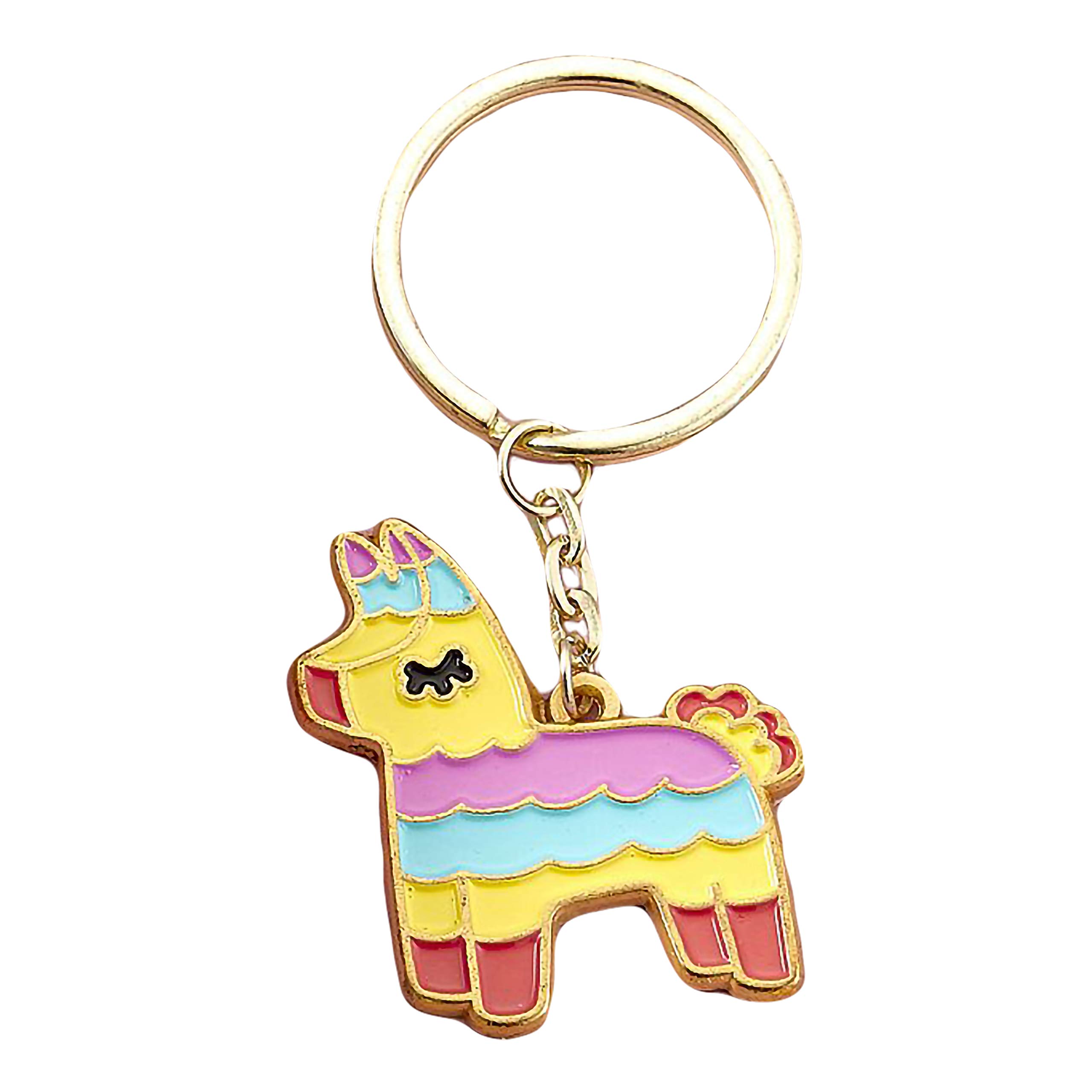 FASHIONCRAFT 8399 Gold Llama Metal Keychain - Pack of 40, Fiesta Party Favors, Bulk Keychains for Birthday Celebrations, Baby Showers & Themed Events