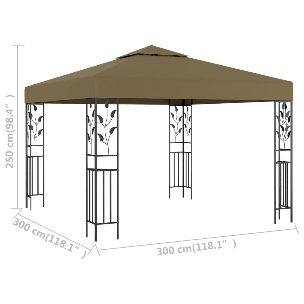 Outdoor Gazebo with UV-Resistant Canopy & Double Roof for Airflow - 118.1
