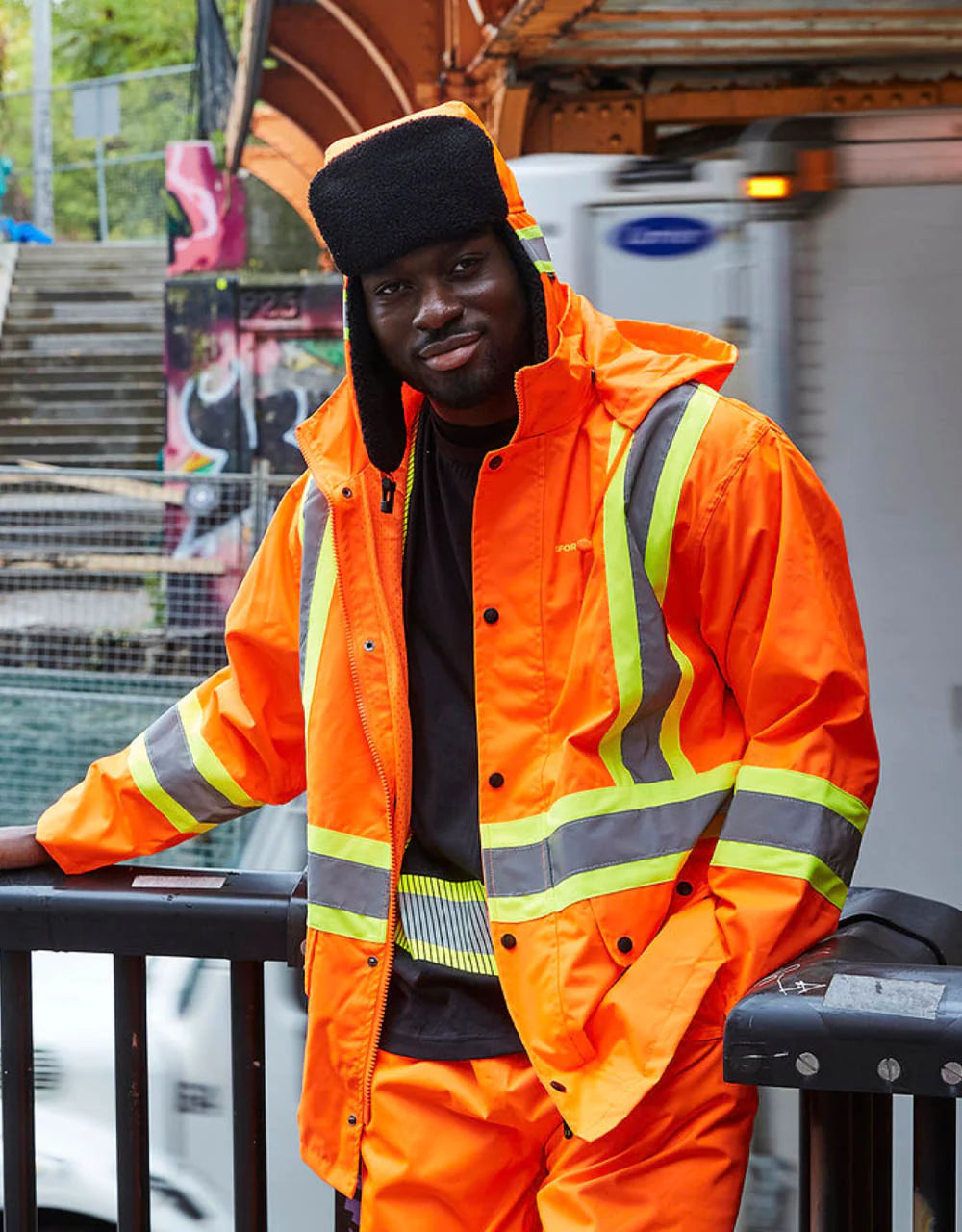 FORCEFIELD 3 Piece CSA Approved Hi-Visibility Rain Suit - Waterproof Safety Workwear for Construction & Outdoor Jobs (023 HVRSSOR) | Ideal for Road Workers, Utility Crews & Emergency Responders in Wet Conditions