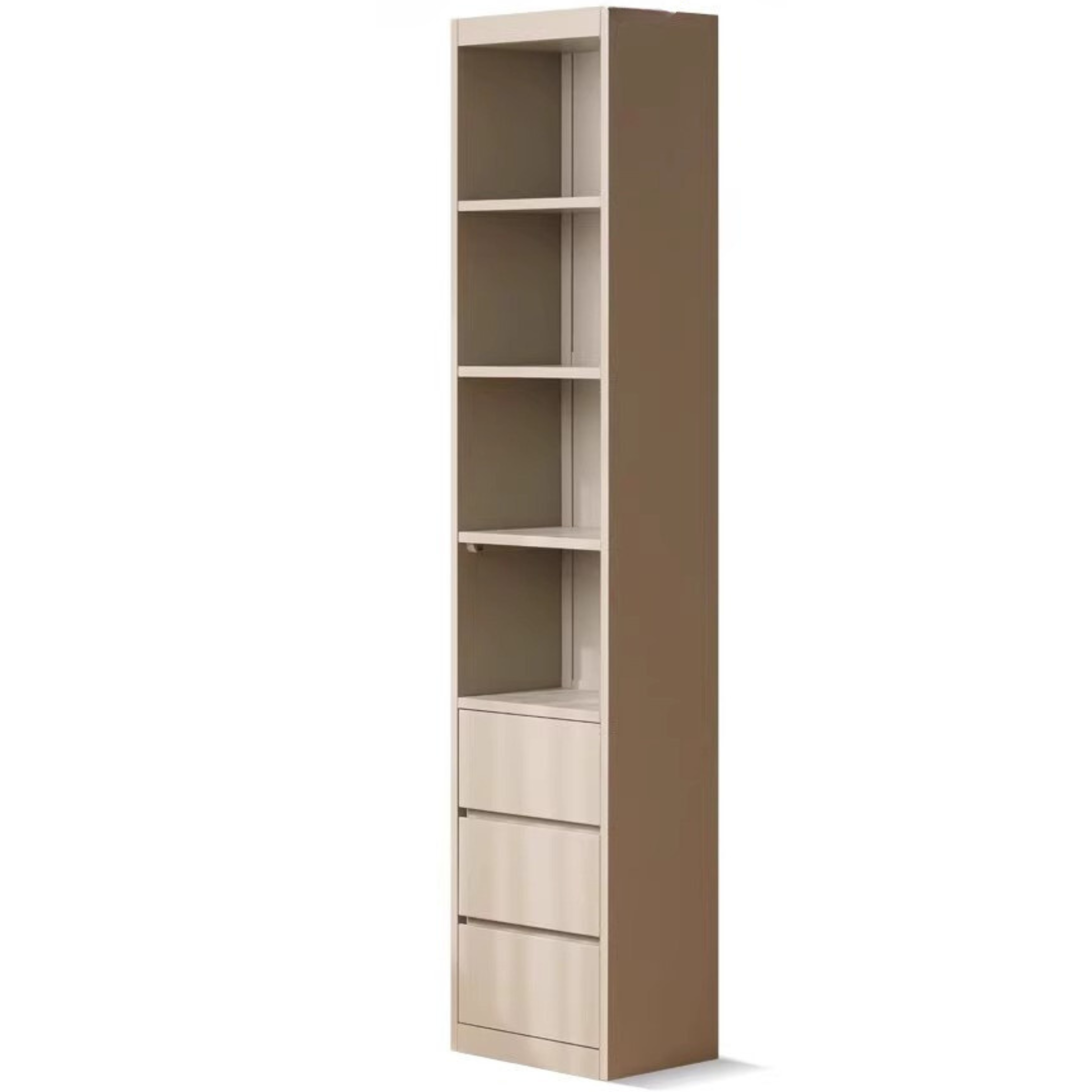 Premium Poplar Solid Wood Bookcase - Light Luxury Style for Home Office, Living Room & Library | Modern Wooden Bookshelf Organizer