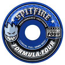 Spitfire Formula Four Conical Full Skateboard Wheels 56mm 99D Blue - Perfect for Street Skating and Park Tricks