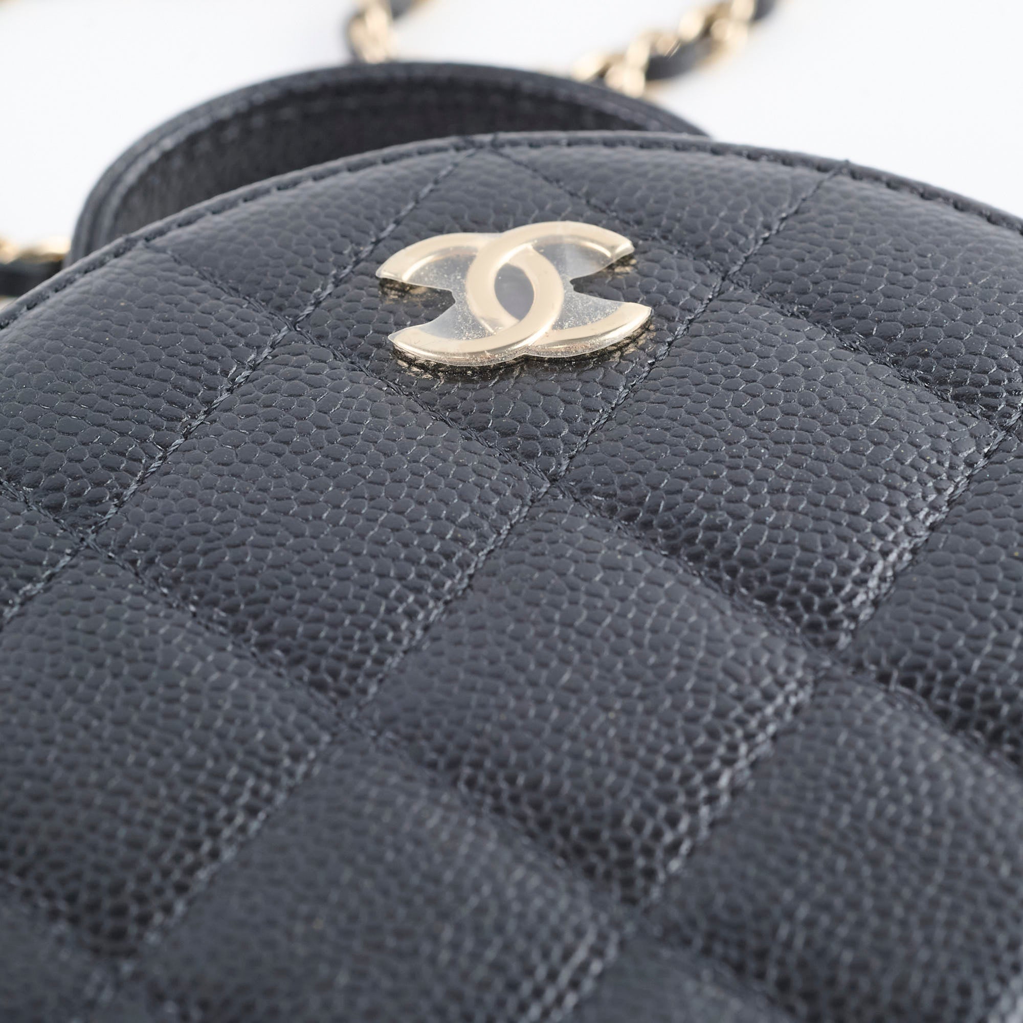 Chanel Black Caviar Round Top Handle Crossbody Vanity Bag - Luxury Designer Handbag for Women, Perfect for Evening Out & Special Occasions