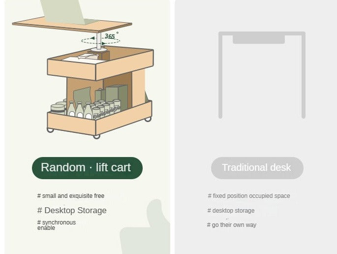 Premium Solid Wood Rotating Mobile Side Table - Oak, Cherry, Black Walnut | Modern End Table for Living Room, Bedroom, Office & Small Spaces