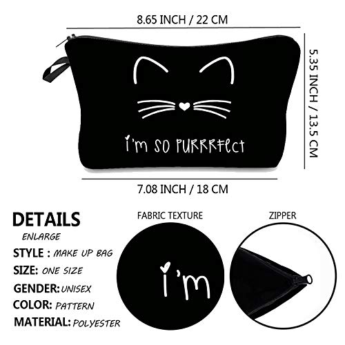 2PCS Smile Cat Makeup Bag Set for Women - Waterproof Cosmetic Pouch & Travel Brush Organizer - Perfect for Travel, Gym, and Daily Essentials Storage