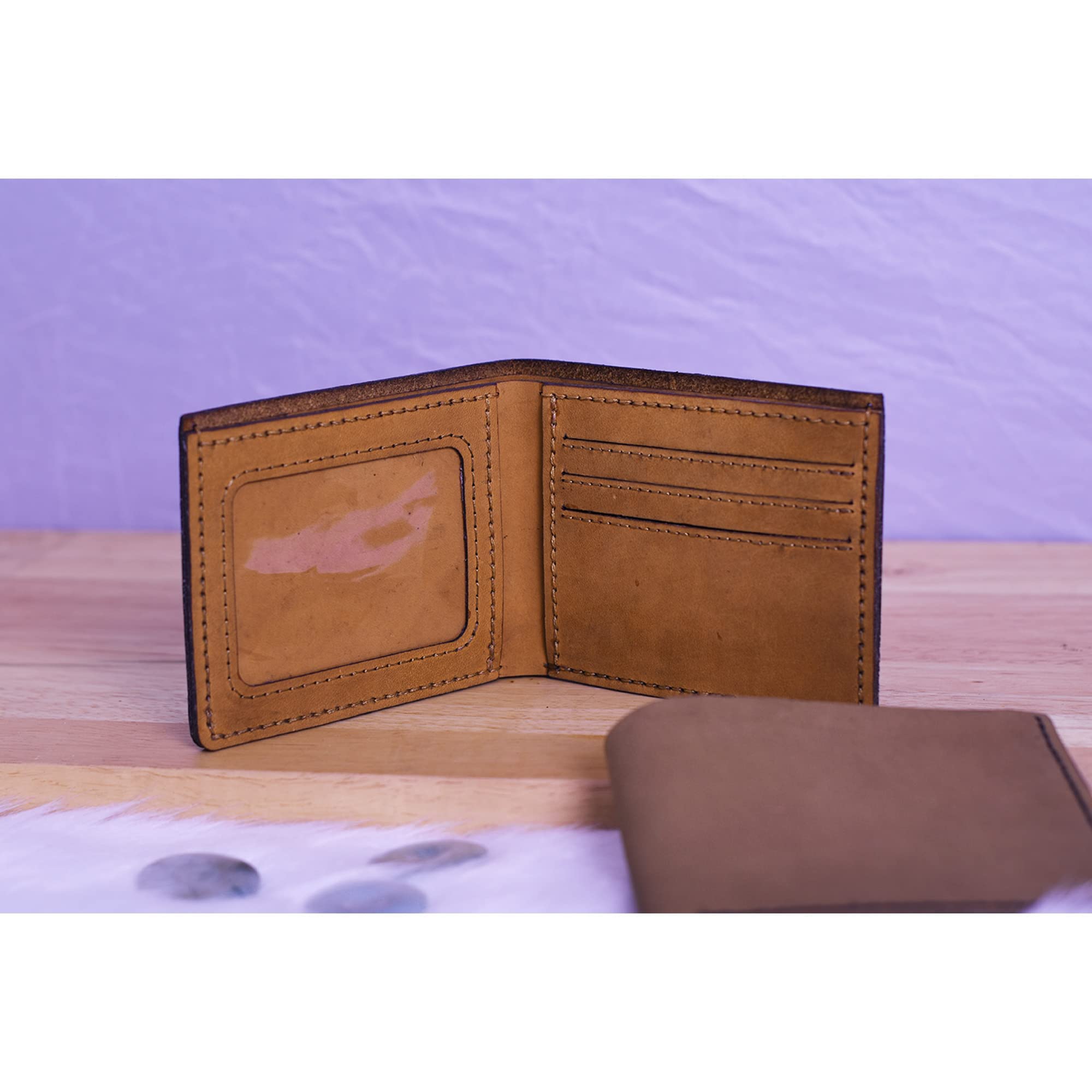 Genuine Handmade Elephant Abstract Pull-Up Leather Wallet for Men - Perfect for Everyday Use, Travel & Gifting
