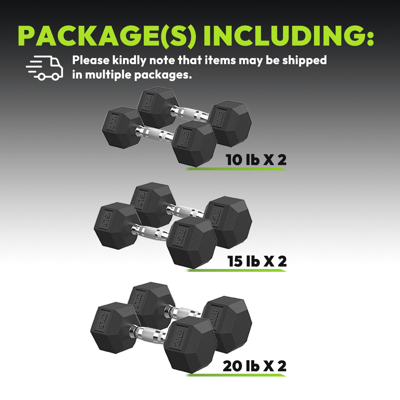 Hex Dumbbell Set 2.5-400 lb - Rubber Encased Dumbbells for Strength Training & Fitness - Pair of Weight Dumbbells for Home Gym, CrossFit, and Workout - Perfect for Muscle Building, Weightlifting, and Full-Body Exercises