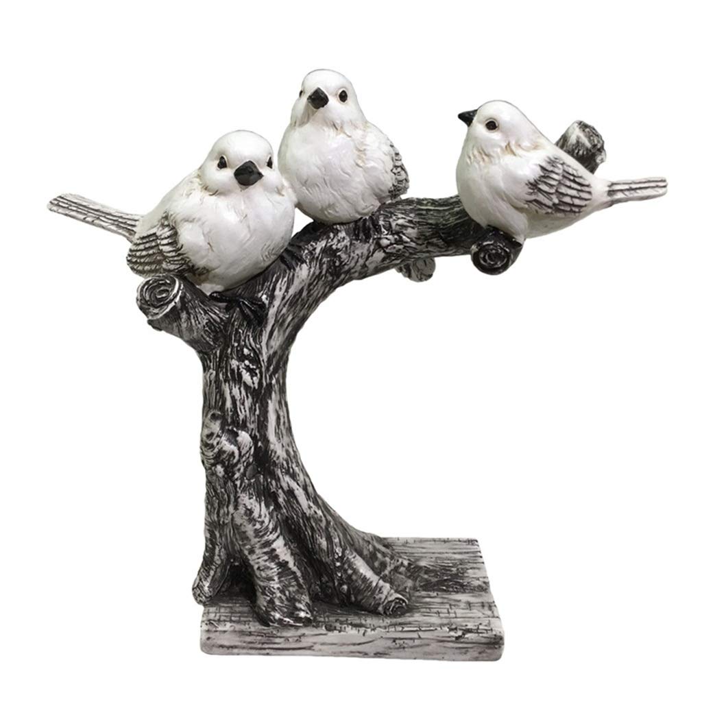 Outdoor Garden Decor - 2Pcs Resin Bird Tree Sculptures for Yard, Lawn & Patio | Weather-Resistant Garden Statues for Backyard, Landscape & Outdoor Decoration