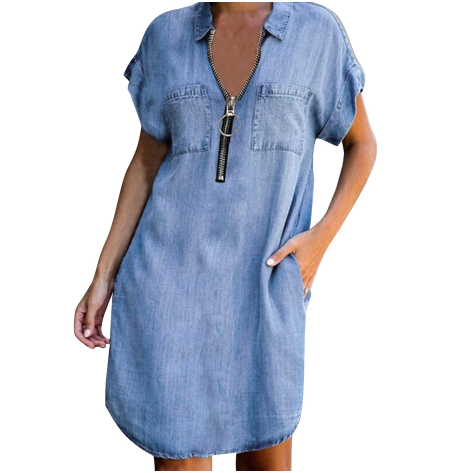 Women's Button Down Long Sleeve Shirt Dress - Loose Fitted Maxi Dress with Pockets | Casual Flowy Dress for Work, Date Night & Summer Outings