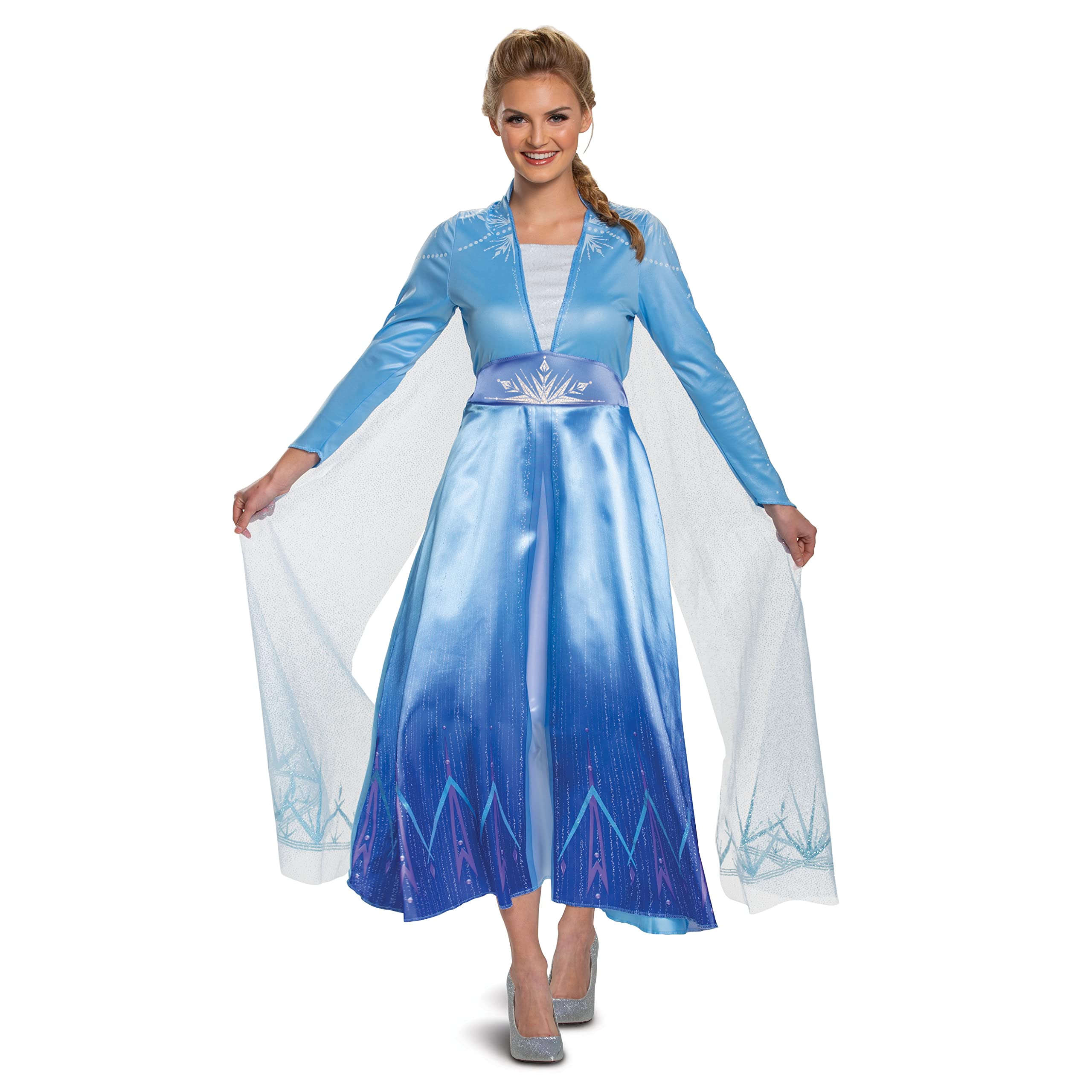 Disney Frozen 2 Elsa Deluxe Adult Costume for Women - Official Licensed Dress Up Outfit for Halloween, Cosplay & Themed Parties