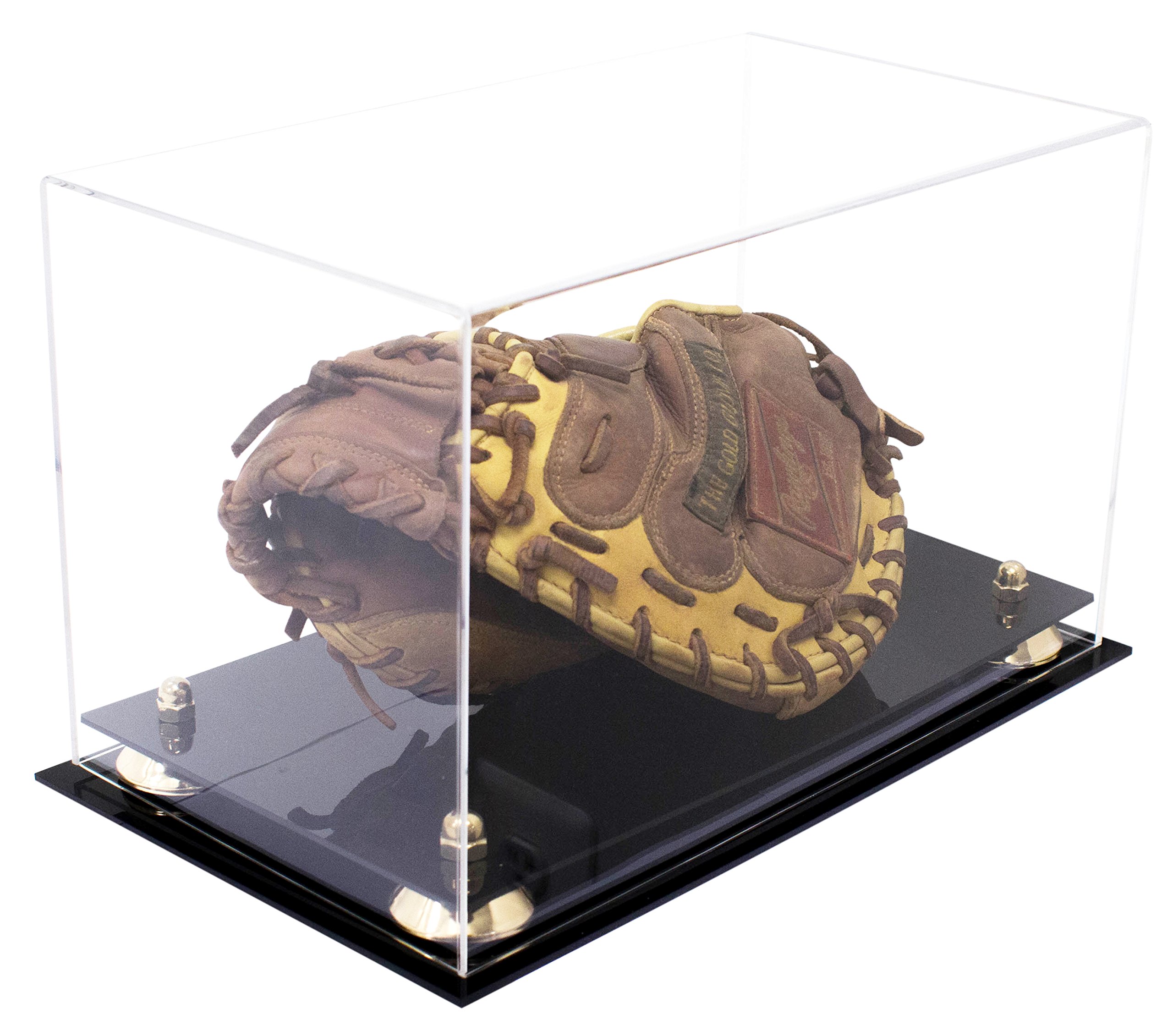 Acrylic Full Size Baseball Catchers Glove Display Case - Clear Protective Showcase for Collectible Sports Memorabilia - Perfect for Home, Office, or Sports Bar Decor