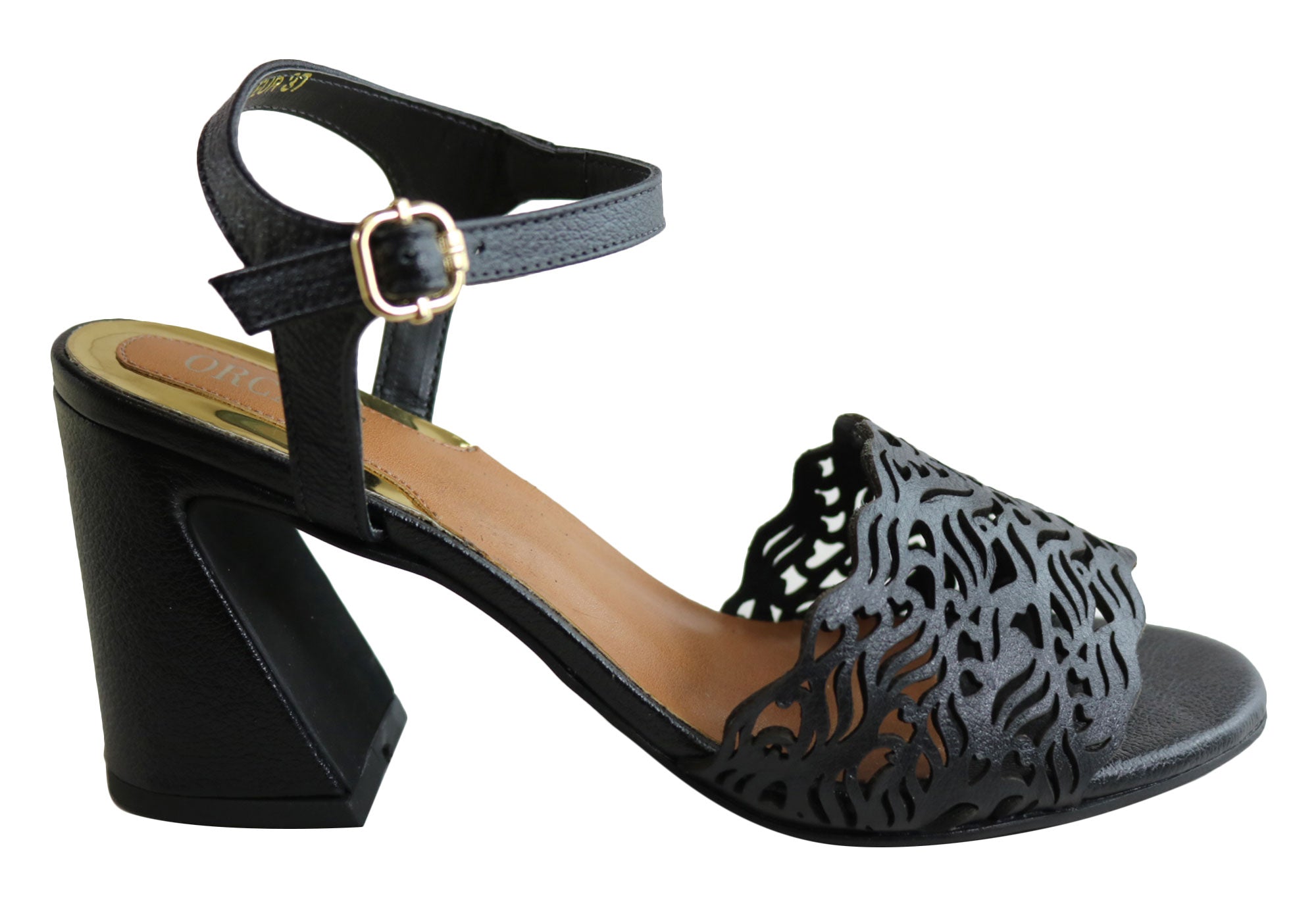 Orcade Mena Women's Fashion Leather High Heel Sandals - Made in Brazil - Perfect for Parties, Weddings & Evening Events