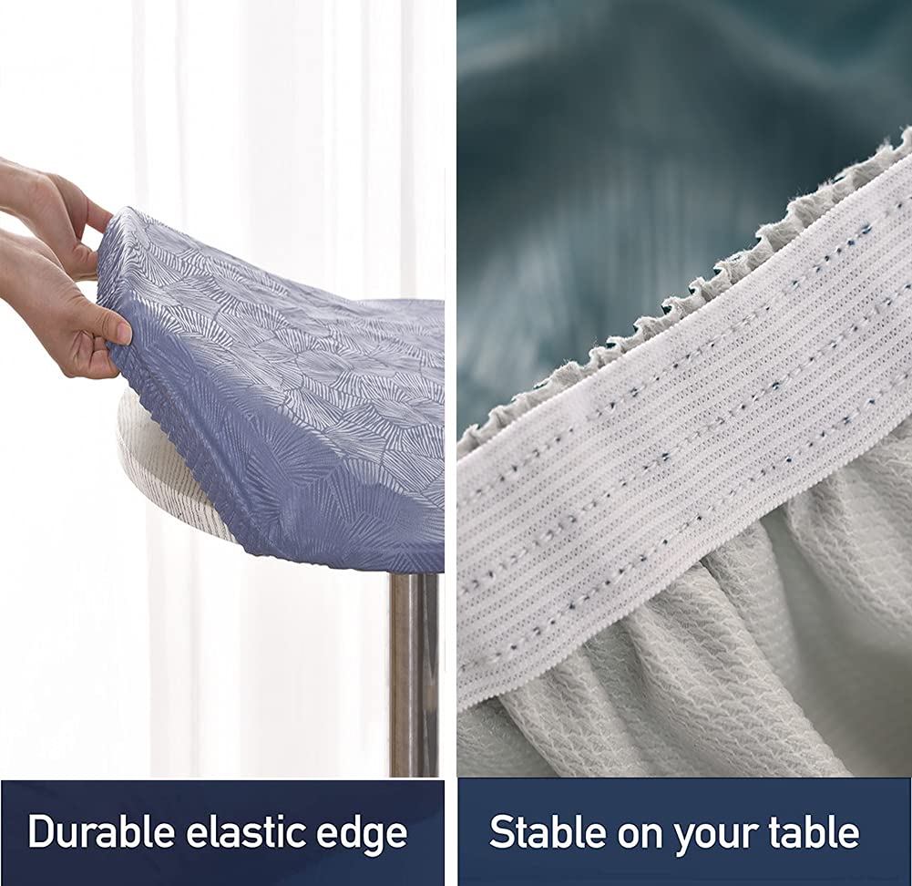 Waterproof Elastic Edged Tablecloth - 95x29 Inch Rectangular Champagne Table Cover for Outdoor, Patio, Kitchen & Dining Room | Wipeable, Tight Fit | Perfect for BBQs, Parties & Everyday Dining