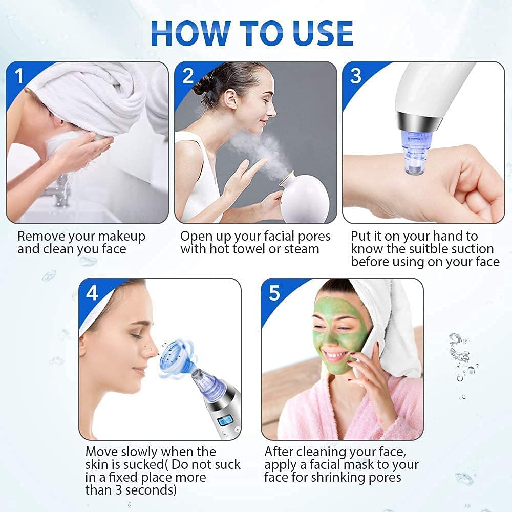 Professional Multi-Functional Vacuum Acne Pore Cleaner & Blackhead Remover Kit - Facial Skin Care Tool for Men & Women | Pimple & Acne Extraction, Deep Cleansing | Perfect for Daily Skincare Routine & Spa Treatments