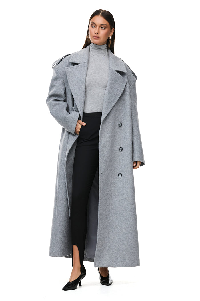 Tokyo Light Grey Coat - Stylish & Comfortable Trench Coat for Women | Perfect for Fall & Winter Fashion, Office Wear & Outdoor Activities