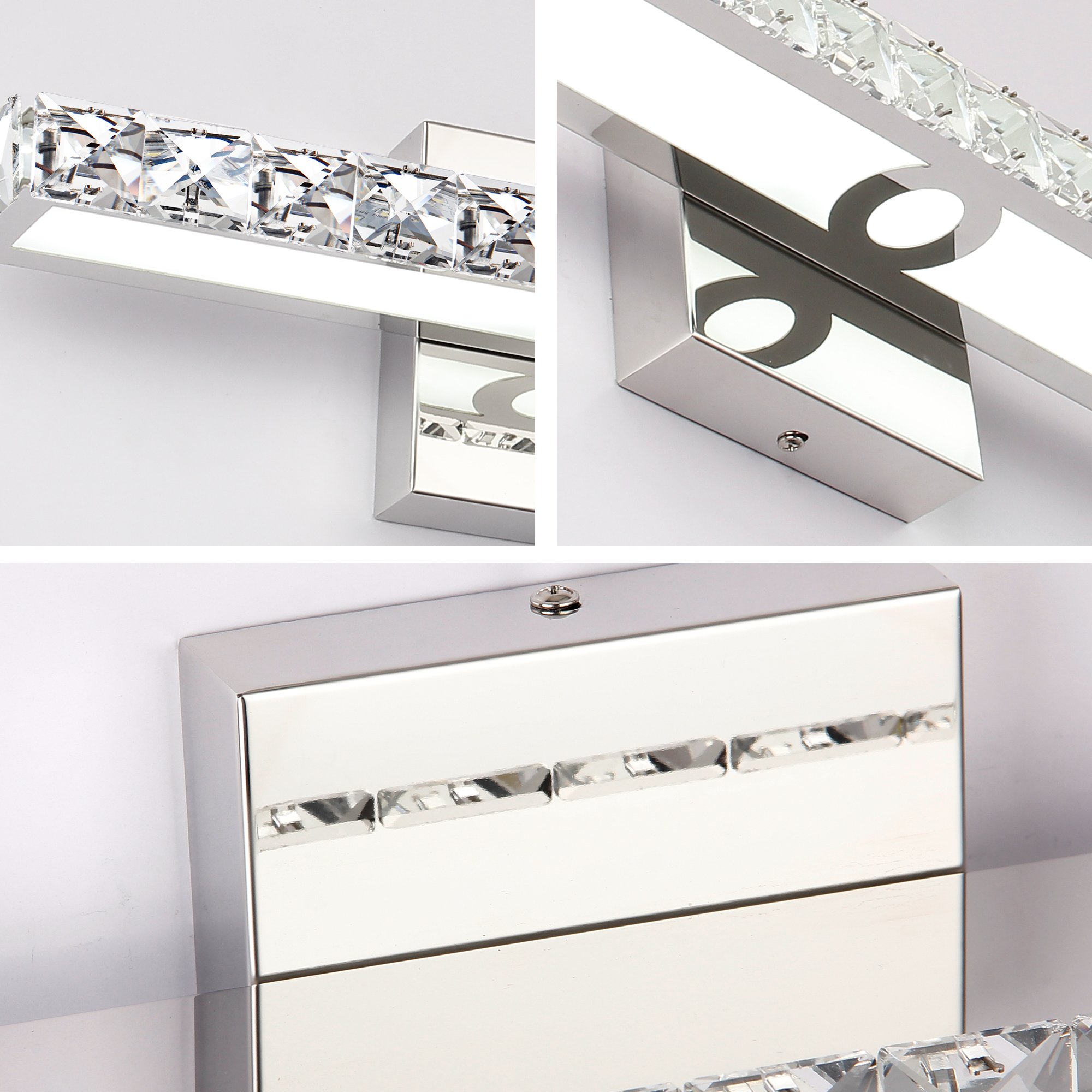 SOLFART Crystal LED Vanity Lights - Wall Mirror Vanity Light Fixtures for Bathroom & Bedroom Lighting - Perfect for Makeup, Grooming & Home Decor