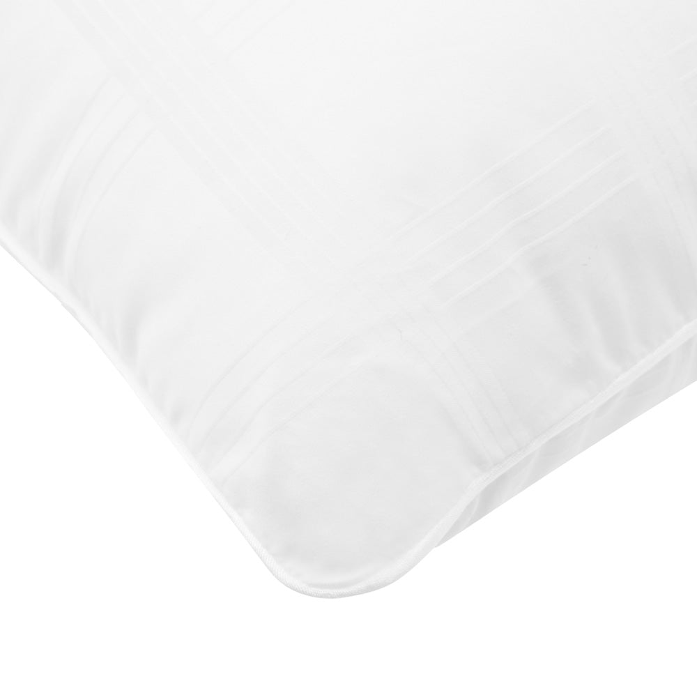 Luxury Microfiber Medium Profile Pillow - Soft & Supportive Designer Collection for Side & Back Sleepers - Perfect for Bed, Sofa & Travel Use