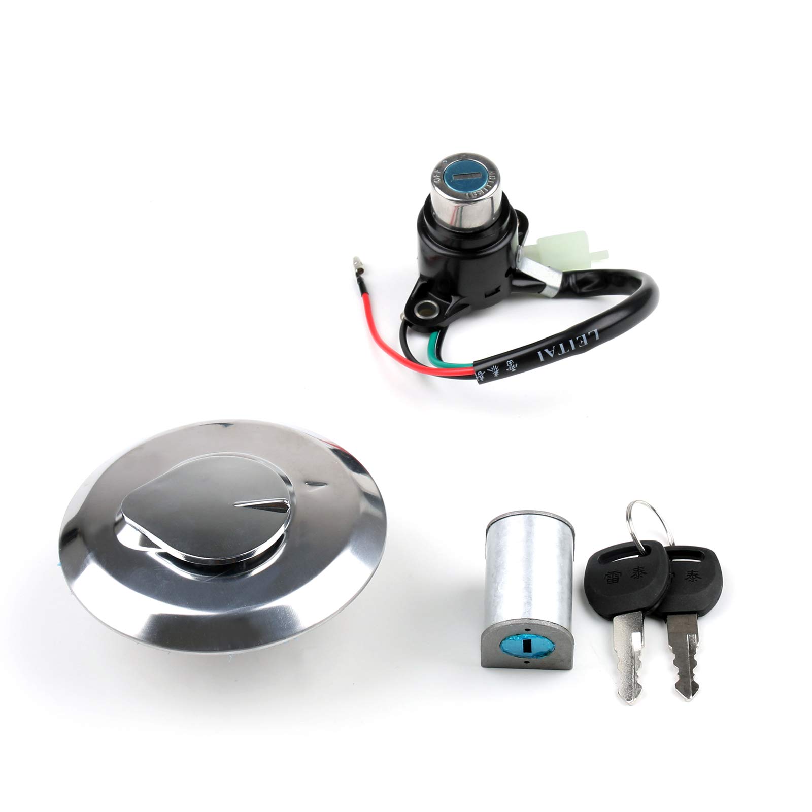 Areyourshop Motorcycle Ignition Switch with Key & Fuel Gas Cap Key Set - Compatible with Honda CM125 1987-1999 | Durable Replacement Part for Smooth Engine Start & Secure Fuel Access
