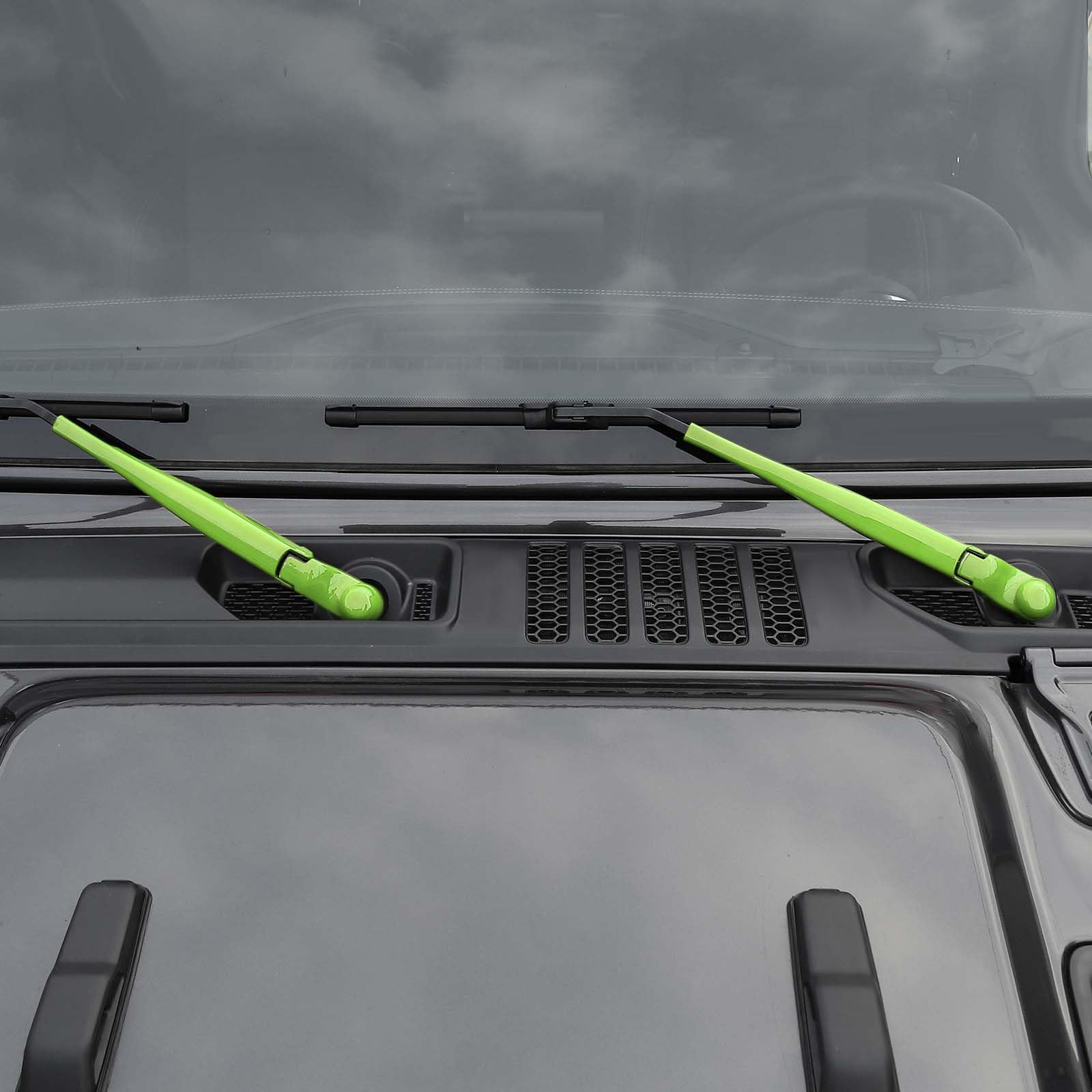 Jeep Wrangler JL & Gladiator JT (2018+) Windshield Wiper Arm Cover Trim - RT-TCZ Green Exterior Accessories (2-Piece Set) | Weather Protection & Off-Road Style Upgrade