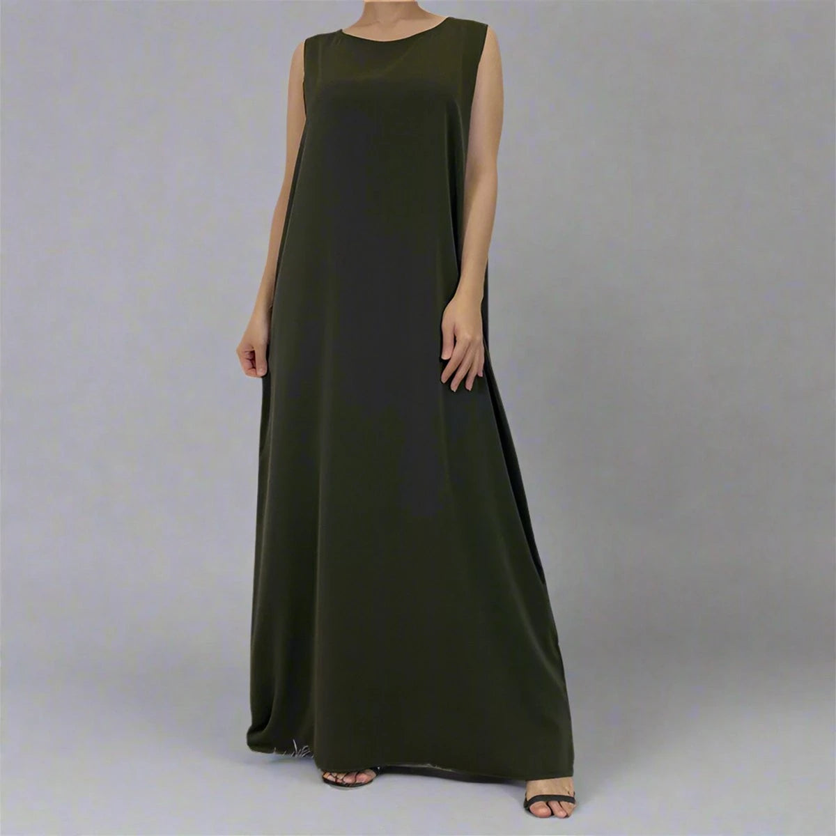 12 Color Options Muslim Women Nida Underdress Sleeveless Inner Slip Under Dress - Modest Layering for Daily Wear & Special Occasions