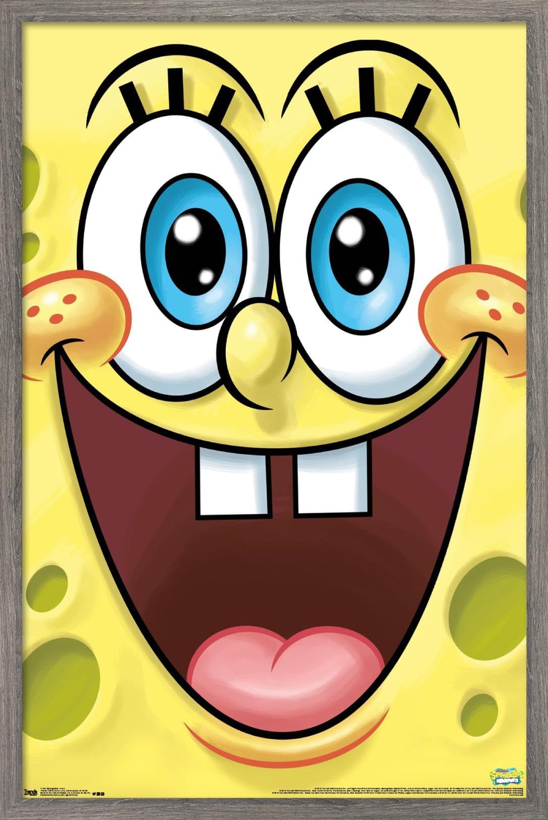 Trends International Nickelodeon SpongeBob SquarePants Barnwood Framed Wall Poster 14.725 x 22.375 Inches - Perfect for Kids Room Decor, TV Show Themed Bedroom & Cartoon Lovers Gift
