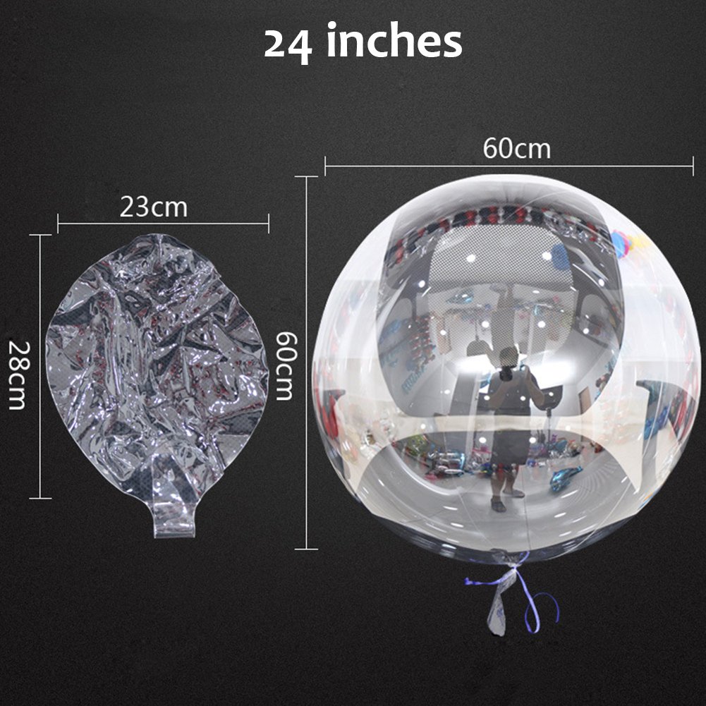 10PCS Clear Round Bubble Balloons - Traceless PVC Balloons for Birthday, Wedding, Party Decorations (No Wrinkles) - Perfect for Indoor/Outdoor Events, Baby Showers & Photo Backdrops