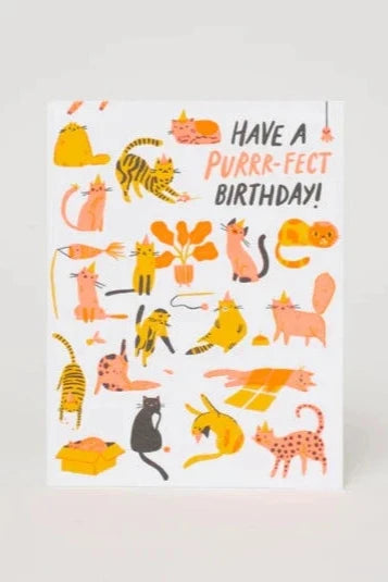 Purrfect Birthday Card for Cat Lovers - Funny Cat Themed Greeting Card for Birthdays, Anniversaries & Special Occasions - Perfect Gift for Cat Owners & Pet Enthusiasts