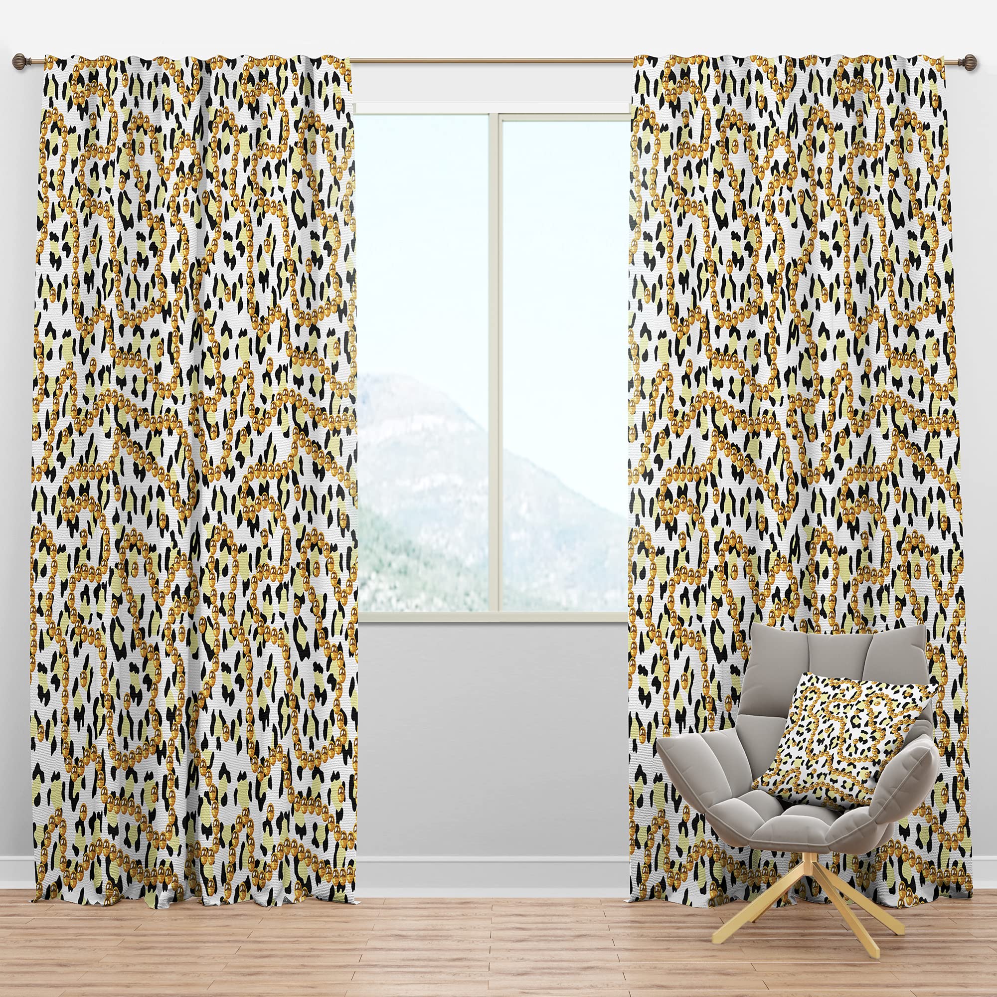DesignQ Blackout Curtains 'Leopard Fur Safari VI' - Thermal Insulated Single Panel Window Drapes (52x108 inches) for Bedroom & Living Room - Perfect for Light Blocking, Privacy & Energy Efficiency