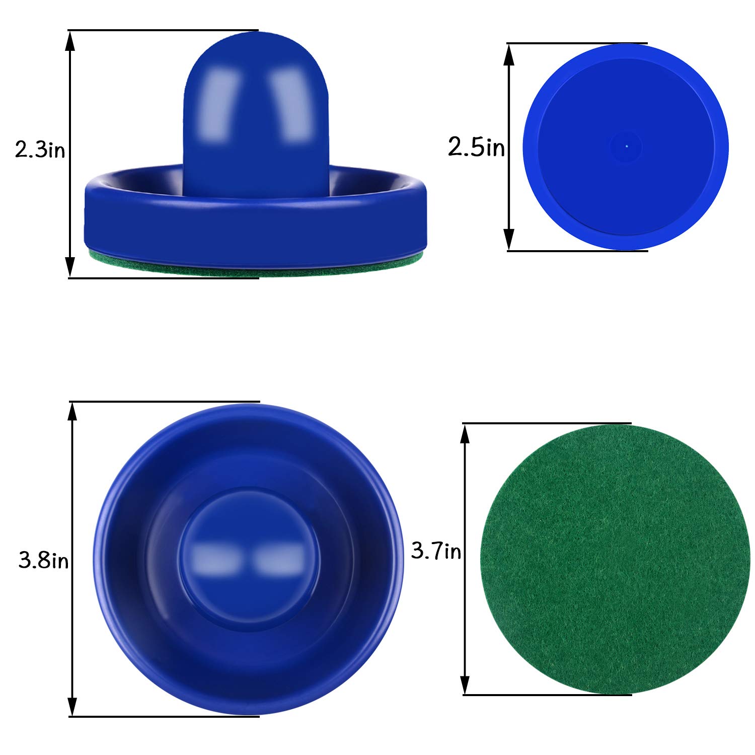 Air Hockey Paddles & Pucks Set - 4 Strikers & 4 Pucks for Game Tables - Perfect for Family Game Nights