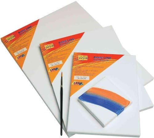Premium Solo Goya 62020 Stretched Canvas 20x20cm - 4-Ply Cotton Primed for Oil, Acrylic & Gouache Painting - Artist Canvas for Studio, Classroom & Home Art Projects - White