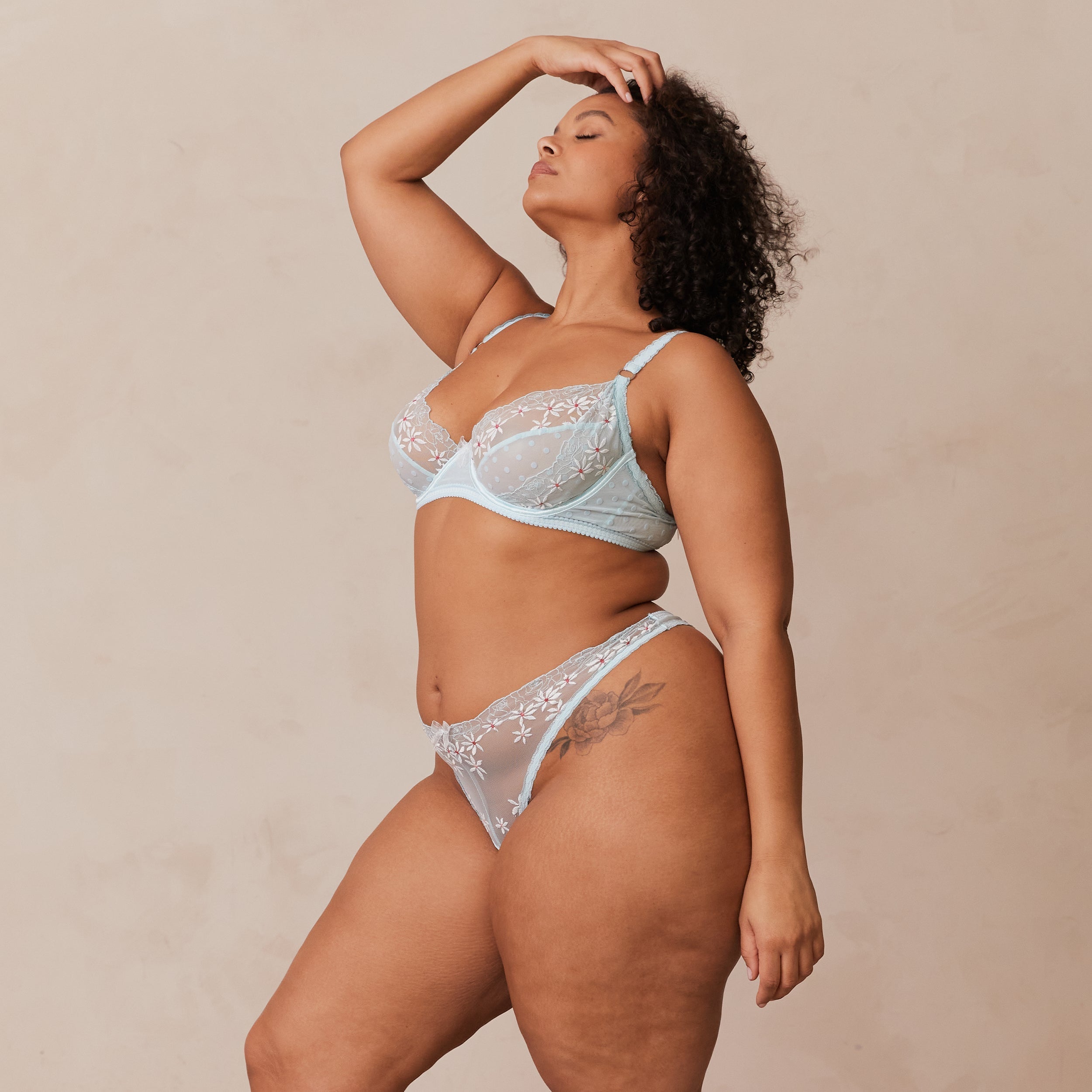 Fleur Balcony Bra - Comfortable Lace Underwire Bra in Blue for Everyday Wear | Perfect for Work, Date Night & Special Occasions