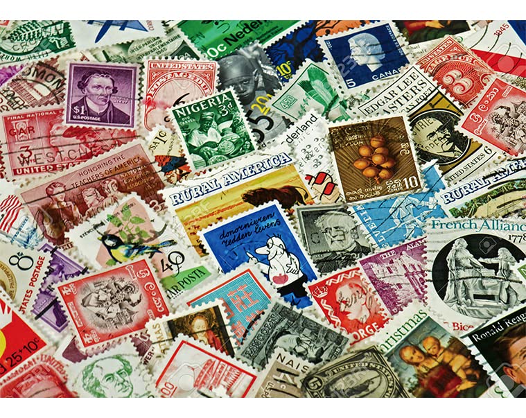 1000-Piece Double-Sided Jigsaw Puzzle for Adults & Kids - Colorful Rainbow & Stamp Design - Fun Family Game Night Activity - Perfect Gift for Women, Men & Children