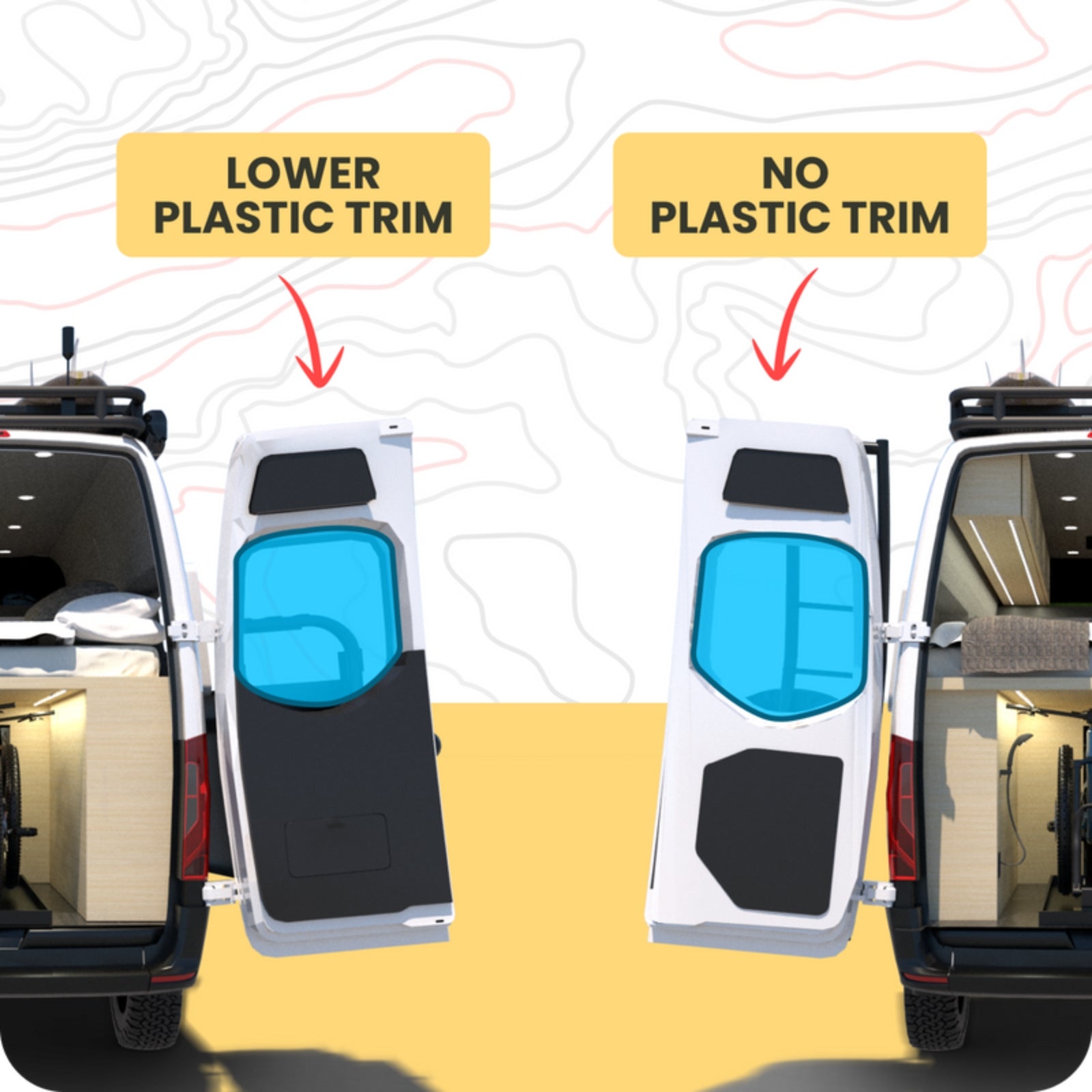 Sprinter Rear Window Cover Set - Blackout Shades for Mercedes Sprinter Van - Privacy & UV Protection - Perfect for Camping, Travel & Road Trips