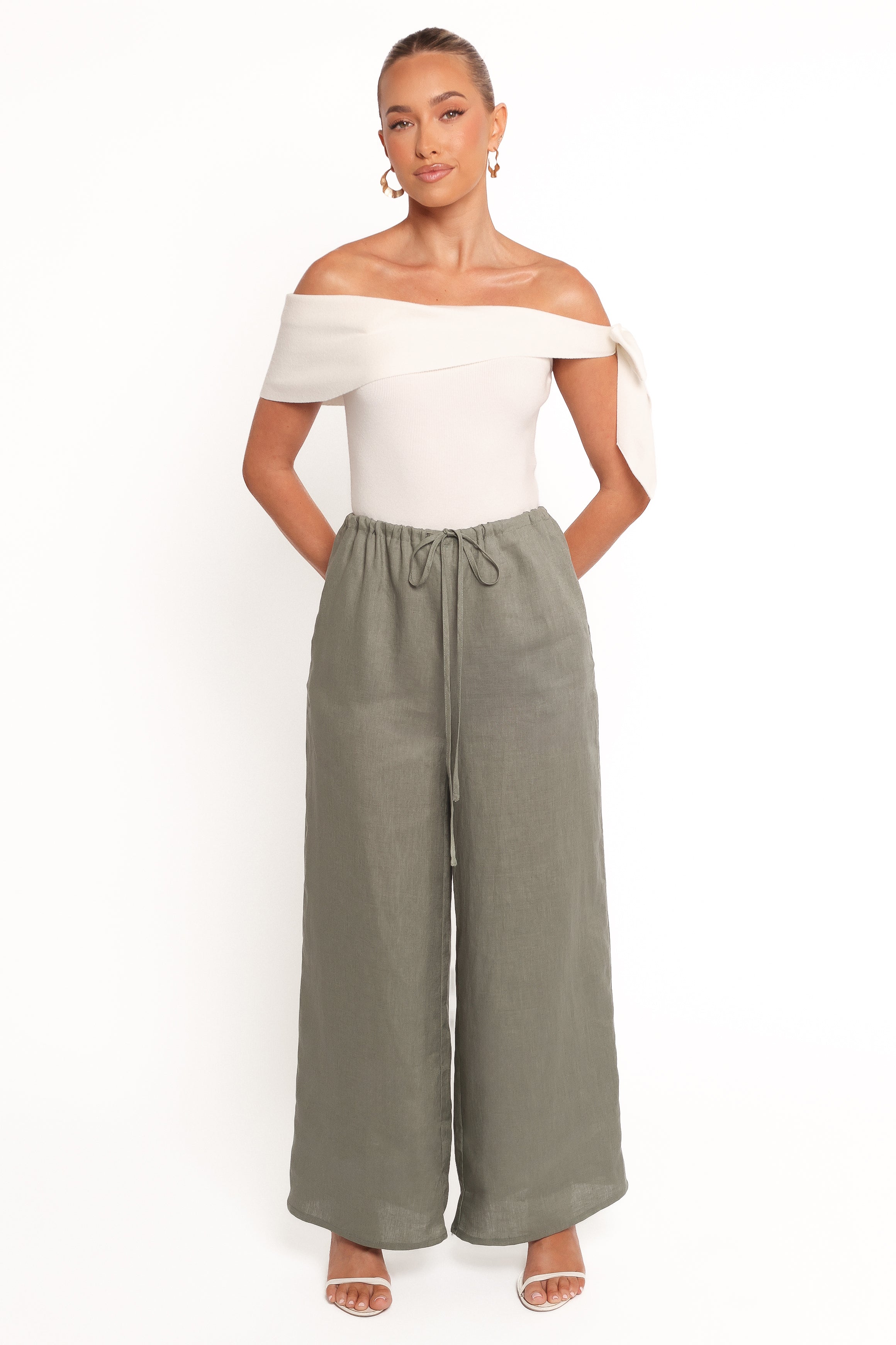 Clairo Linen Pants for Women - Soft & Breathable Olive Green Trousers - Perfect for Summer, Travel & Casual Wear