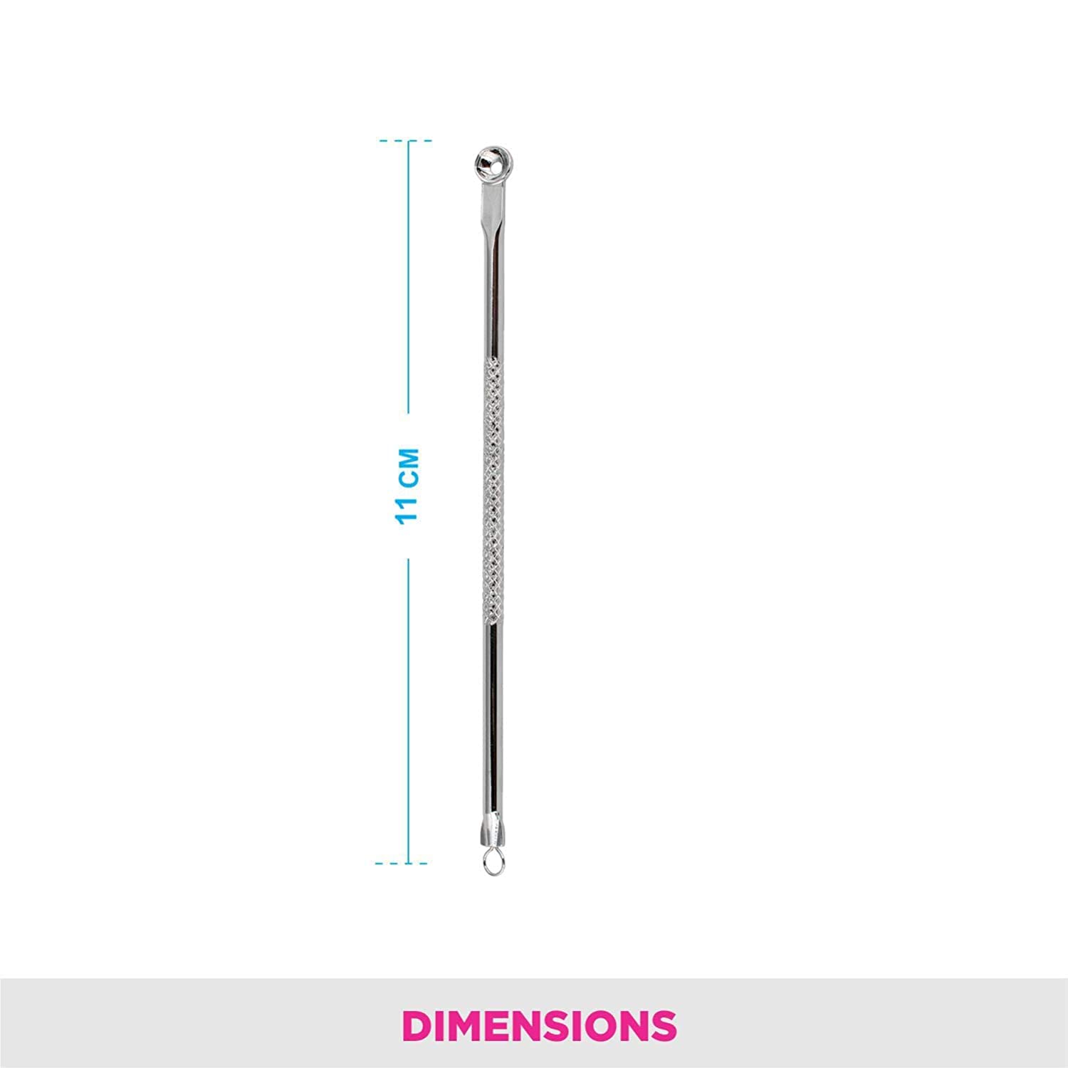 NISHU ENTERPRISES Professional 4-Piece Stainless Steel Blackhead & Pimple Extractor Tool Kit (4.72 Inch) - Acne Removal, Comedone Extractor for Face & Nose - Perfect for Home Skincare & Spa Treatments