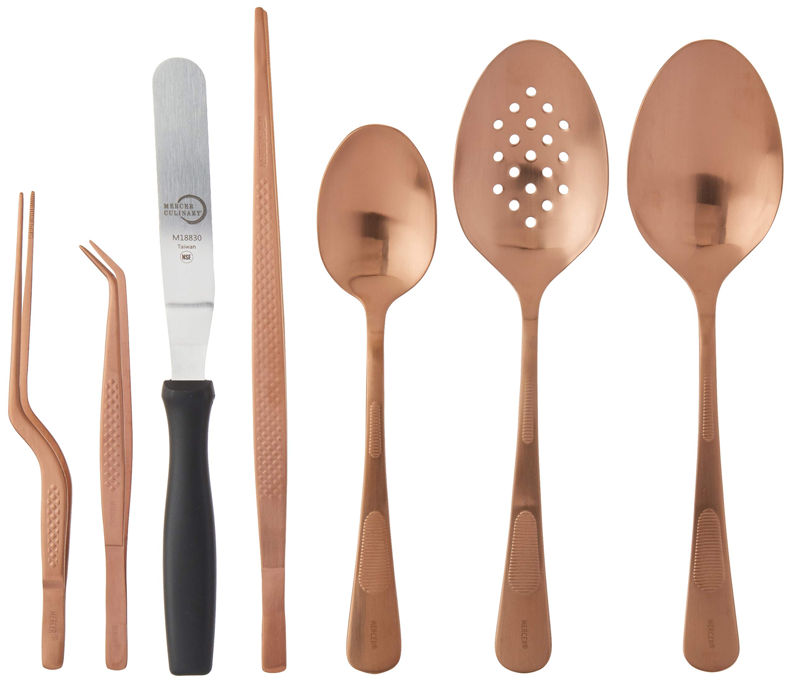 Mercer Culinary 8-Piece Rose Gold Plating Set for Professional Chefs & Home Cooks - Perfect for Fine Dining, Food Presentation & Gourmet Cooking