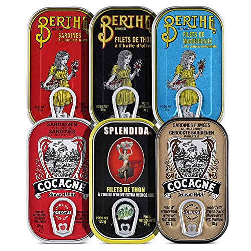 Premium Portuguese Canned Fish Gift Set - 6 Varieties (Sardines, Tuna, Mackerel) - Authentic Seafood from Portugal - Perfect for Gourmet Snacking, Charcuterie Boards & Mediterranean Recipes