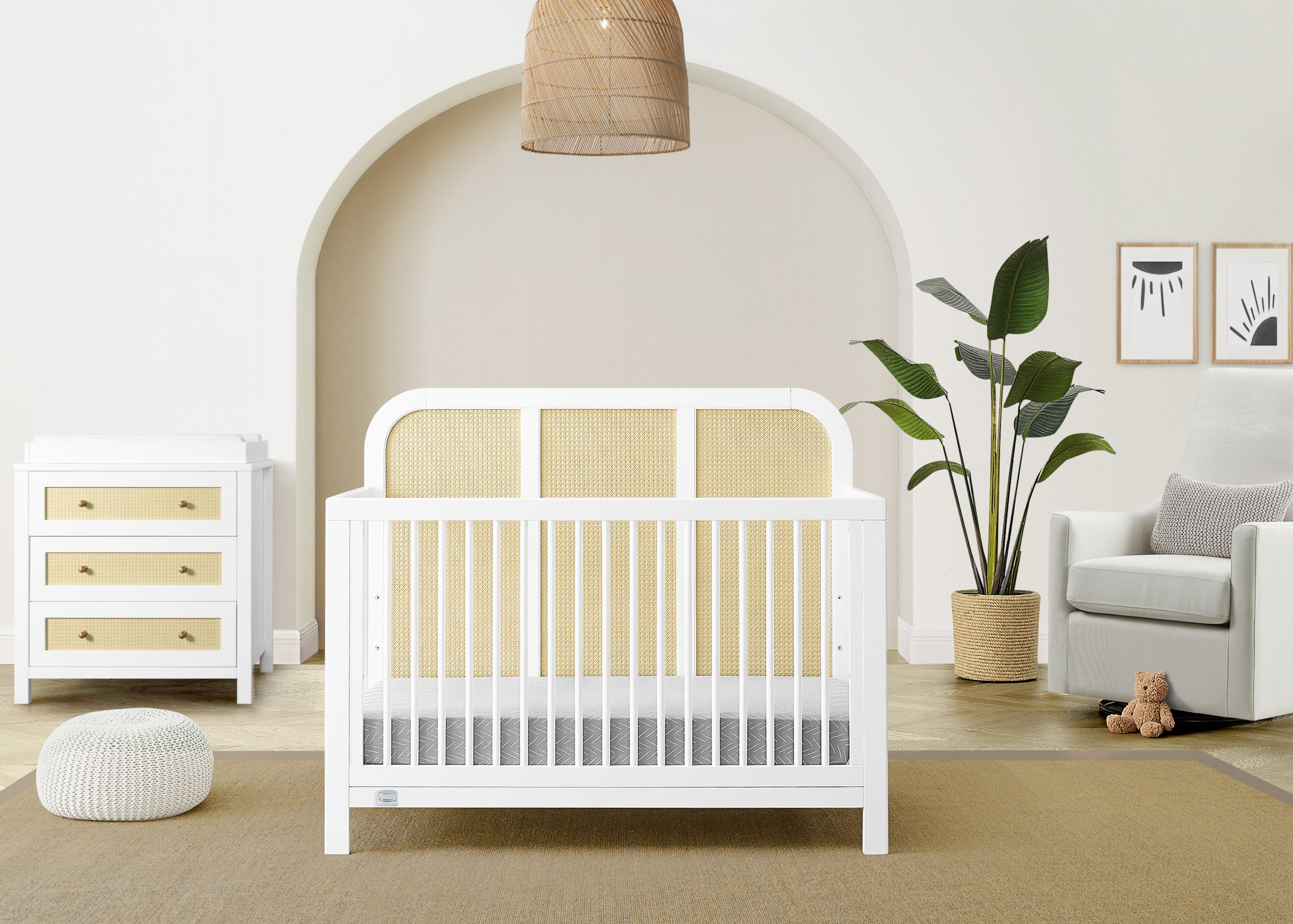 Theo 6-in-1 Convertible Baby Crib - Toddler Bed, Daybed & Full Size Bed | Nursery Furniture for Boys & Girls | Perfect for Newborns to Teens