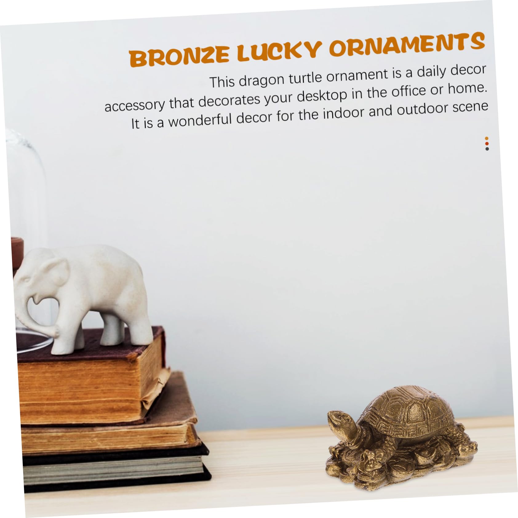 Lucky Copper Dragon Turtle Ingot Decor for Office & Home Blessing